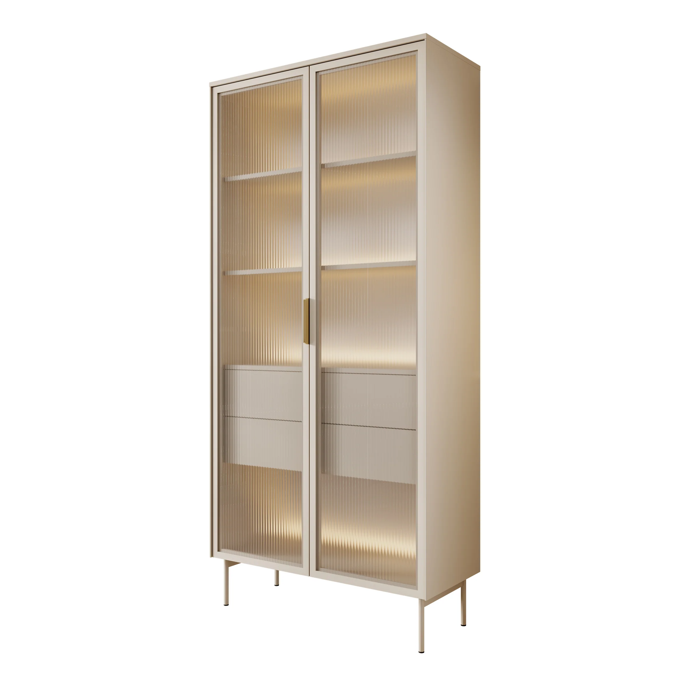 Lomo - Vitrinekast - Beige - 92x39x195 cm - Image 7