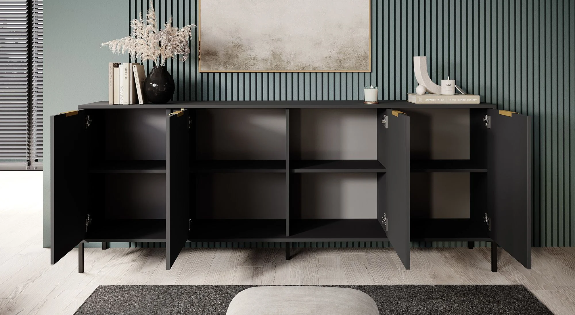Loren - Dressoir - Antraciet - 203x40x81 cm - Image 3