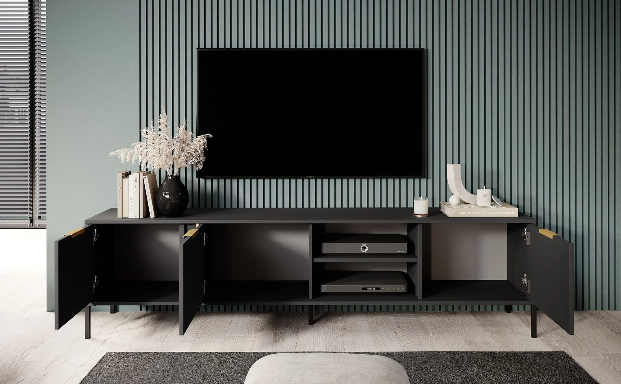 Loren - TV-Meubel - Antraciet  - 203 cm - Image 3