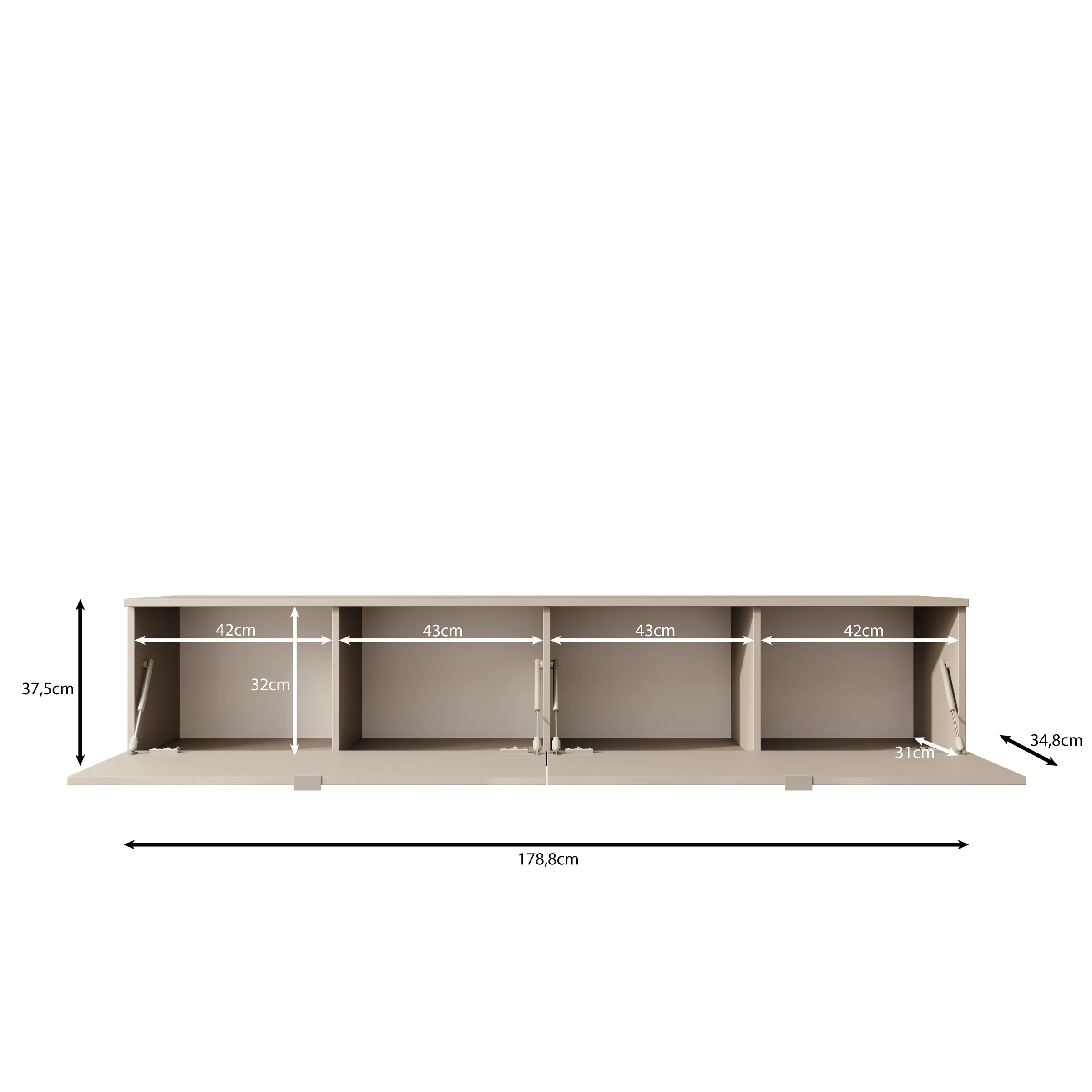 Lornes - TV-Meubel - Beige - 180x35x38 cm - Image 6