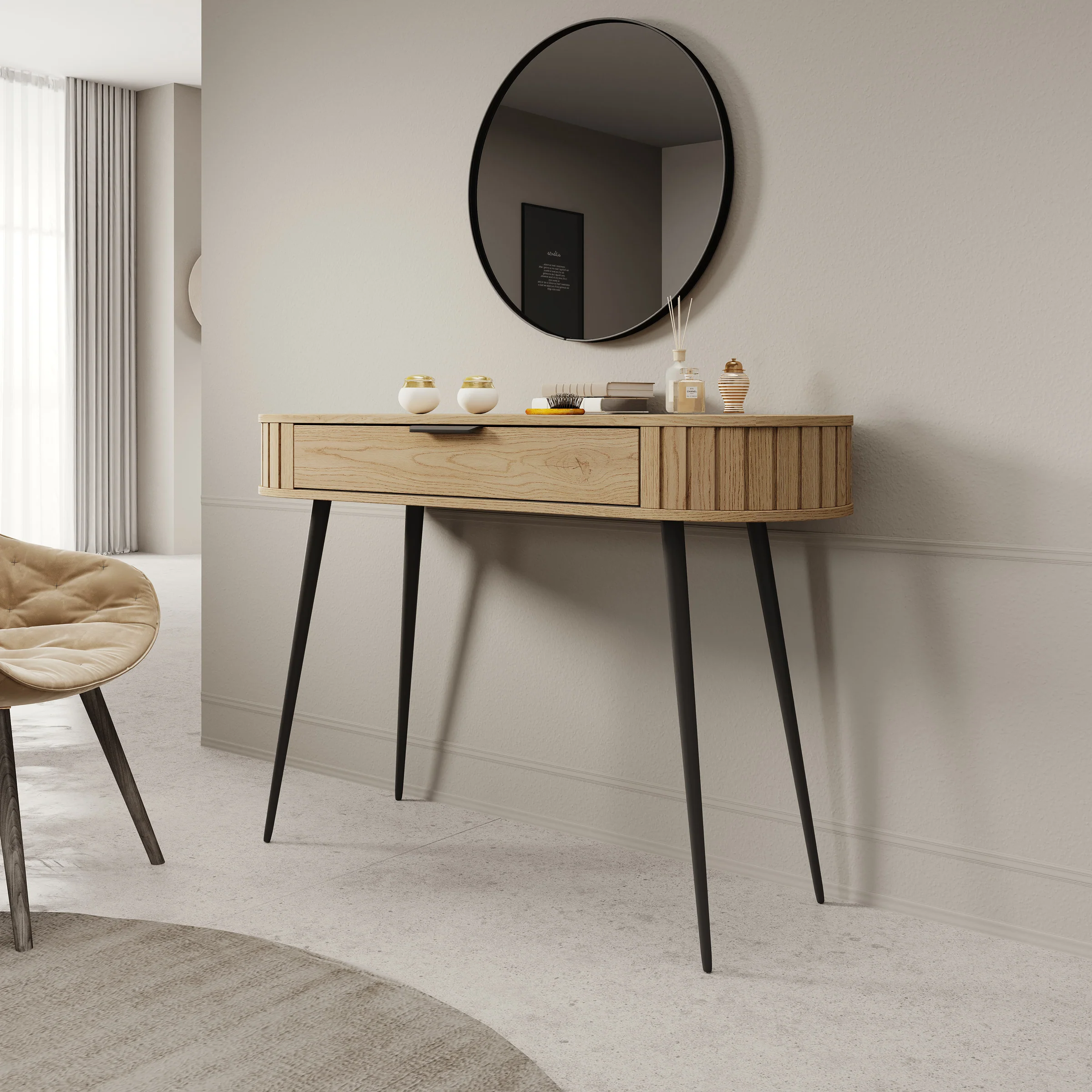 Loro - Kaptafel - Eikenpatroon - 120x40x80 cm