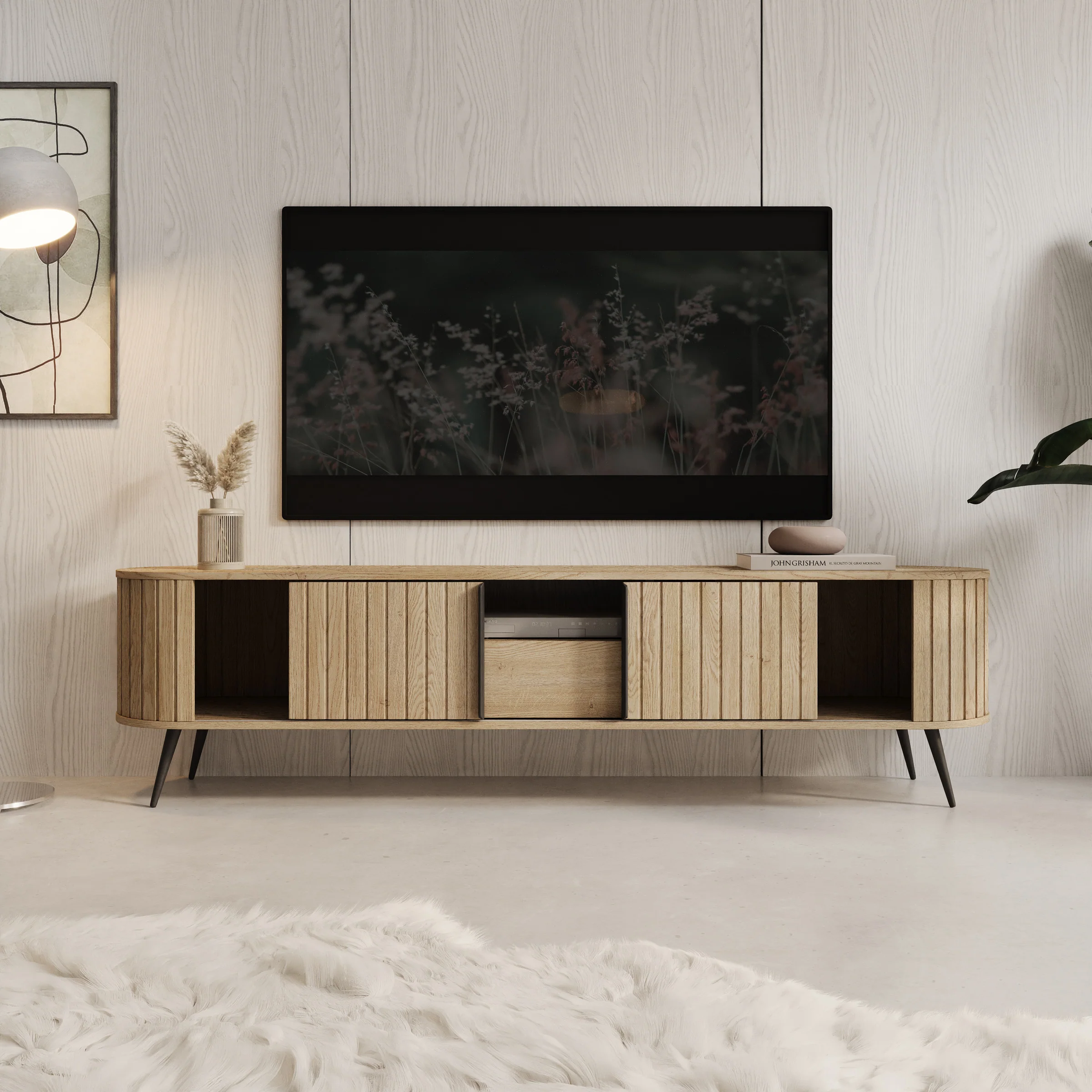 Loro - TV-Meubel - Eikenpatroon - 196x40x52 cm - Image 2