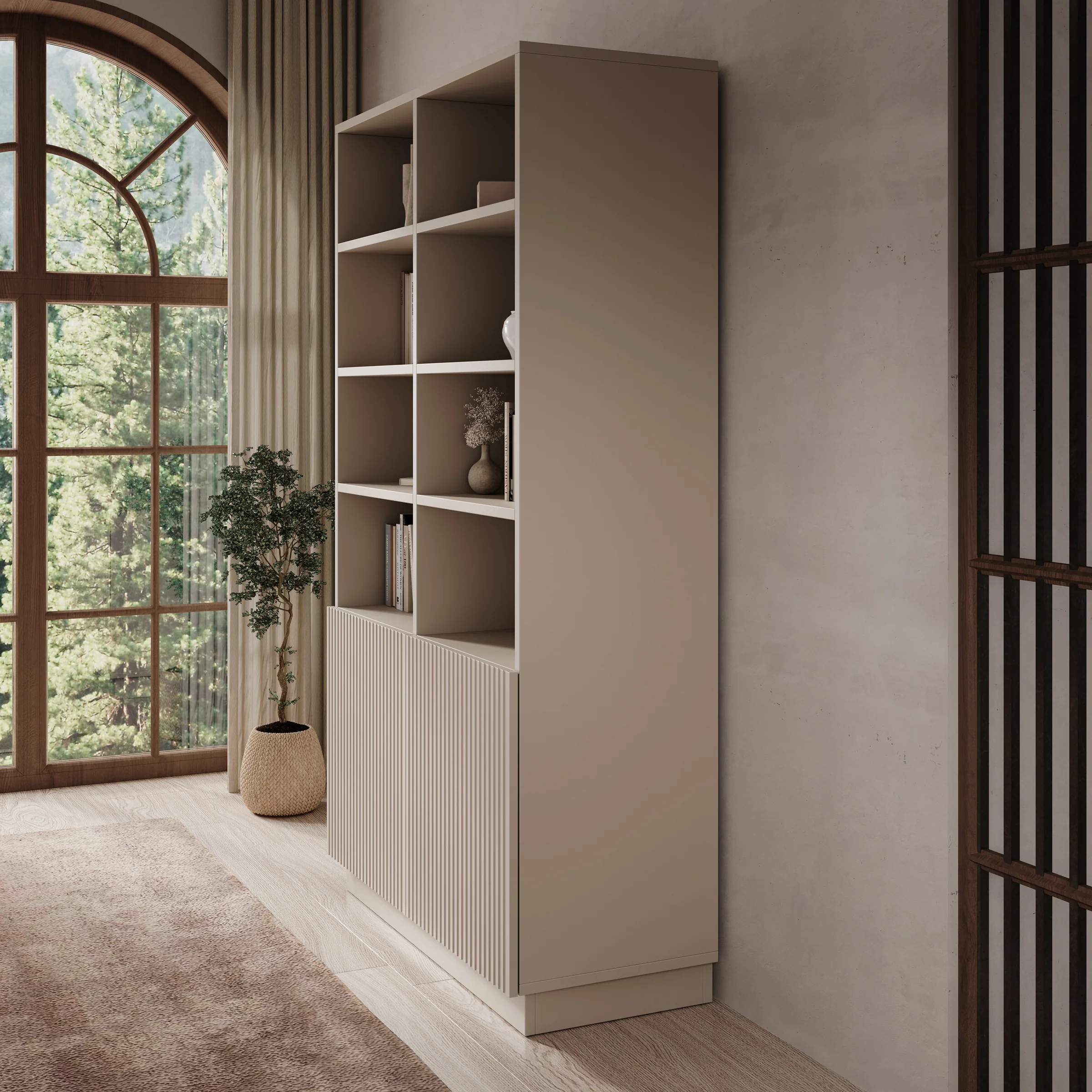 Lucera - Boekenkast - Beige - 100x42x173 cm - Image 4