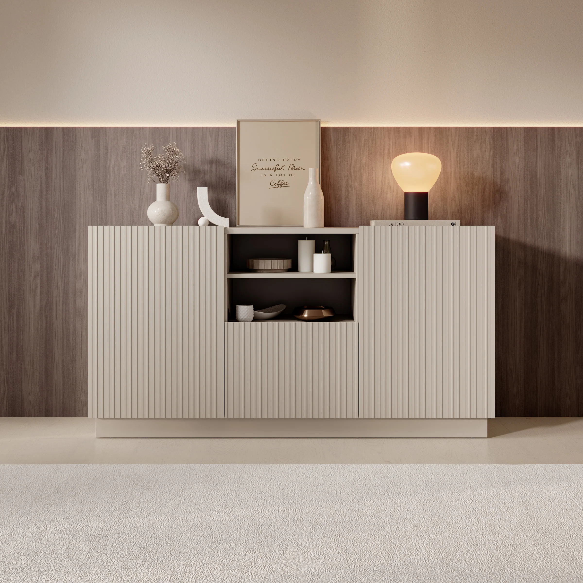 Lucera - Dressoir - Beige - 150x42x78 cm - Image 3