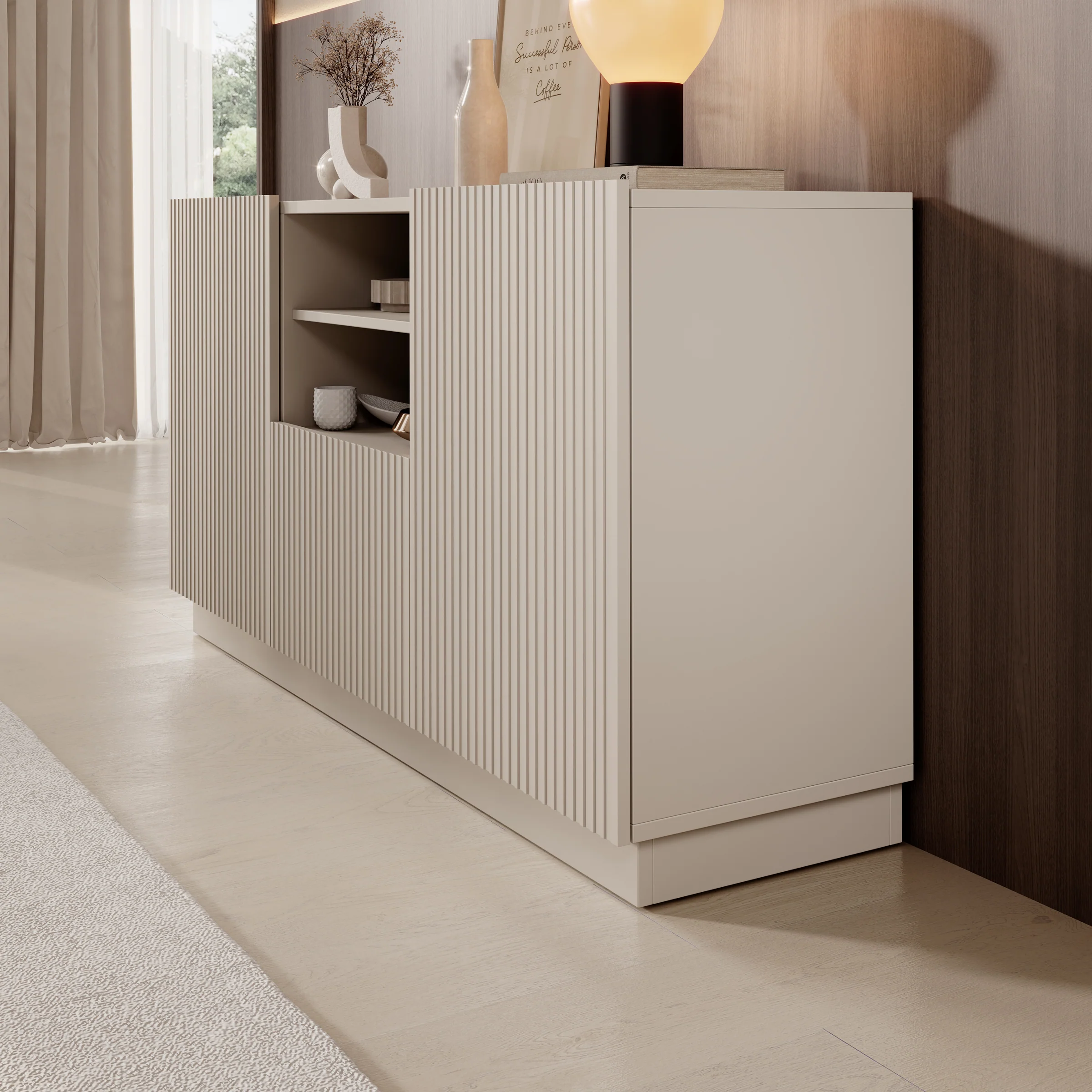 Lucera - Dressoir - Beige - 150x42x78 cm - Image 4