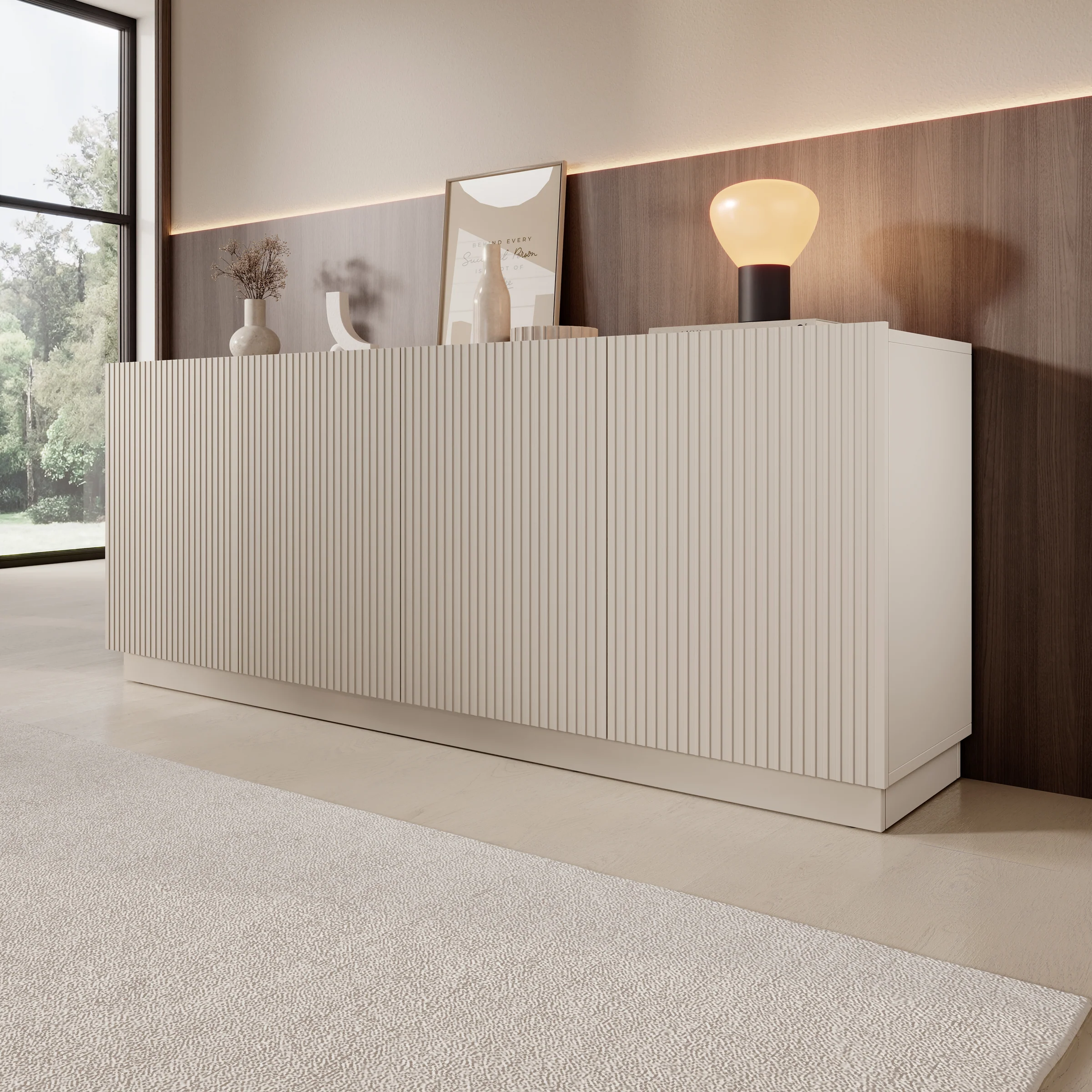Lucera - Dressoir - Beige - 200x42x78 cm