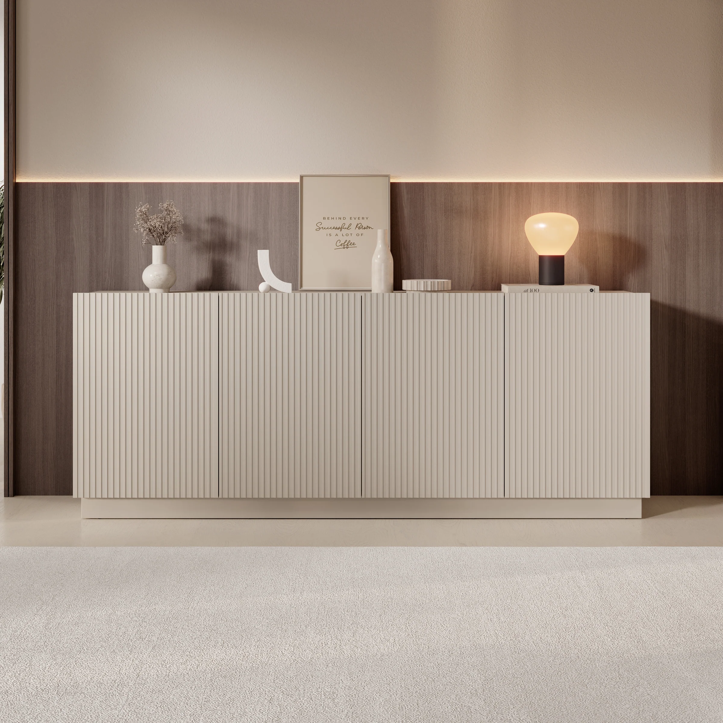 Lucera - Dressoir - Beige - 200x42x78 cm - Image 3