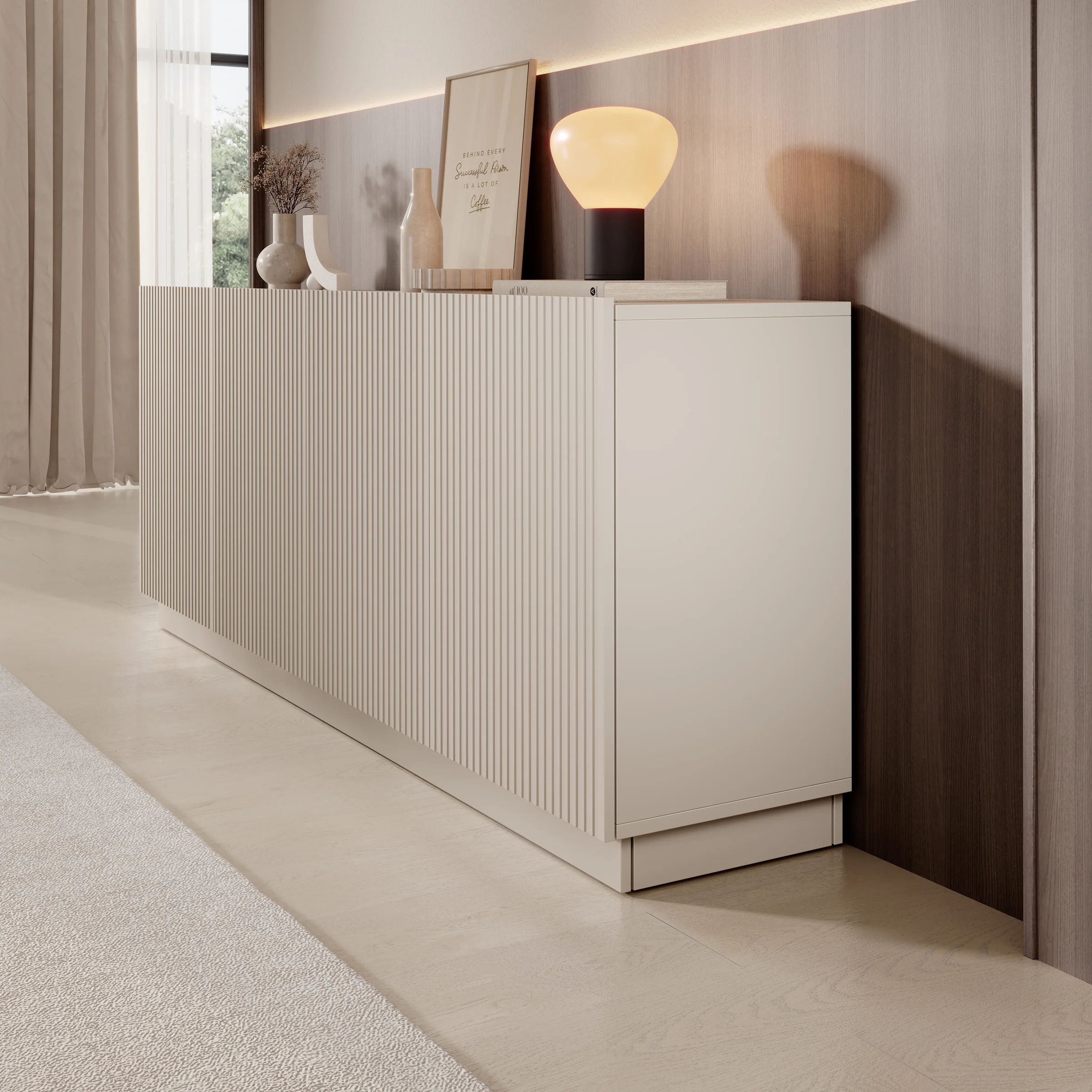 Lucera - Dressoir - Beige - 200x42x78 cm - Image 4