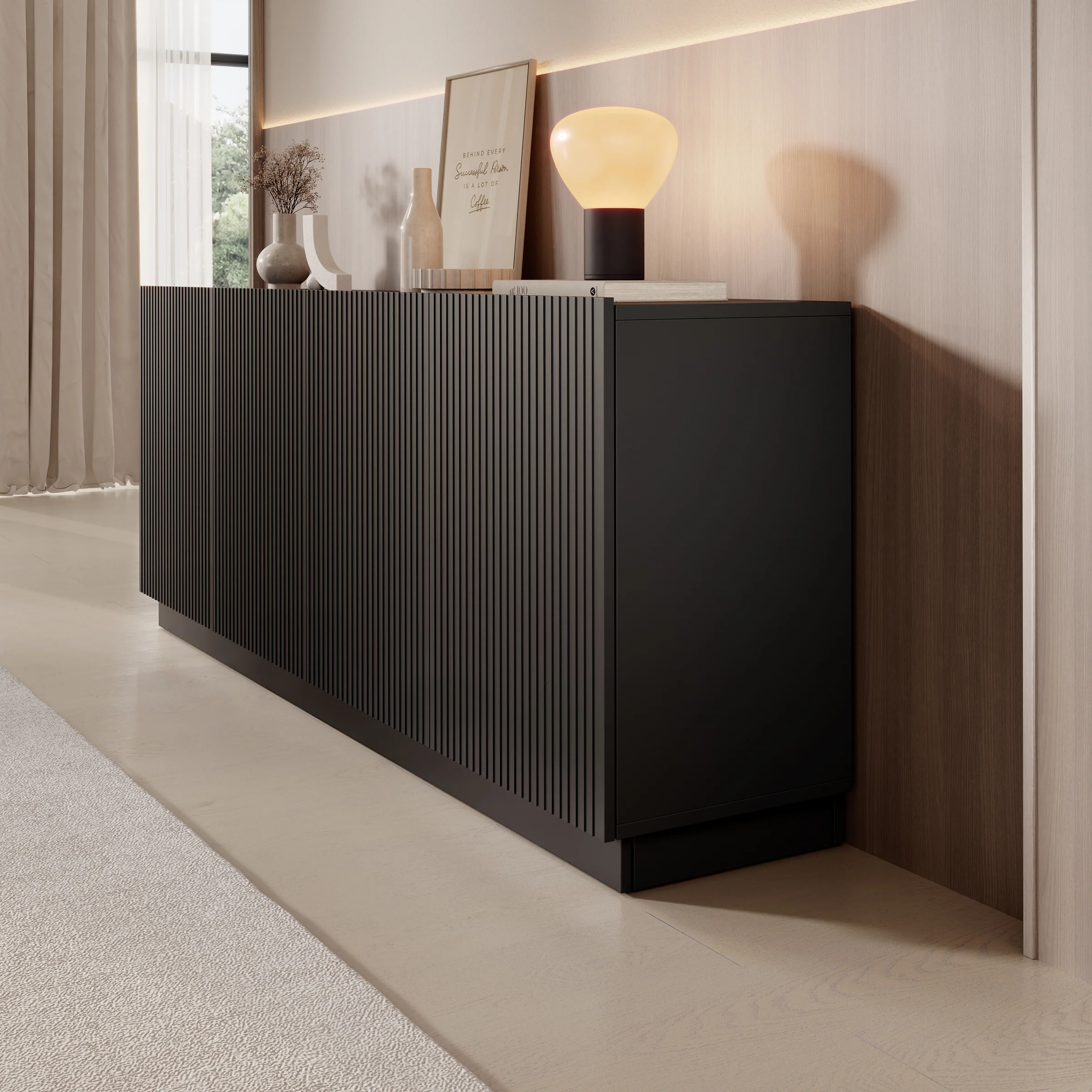 Lucera - Dressoir - Zwart - 200x42x78 cm - Image 4