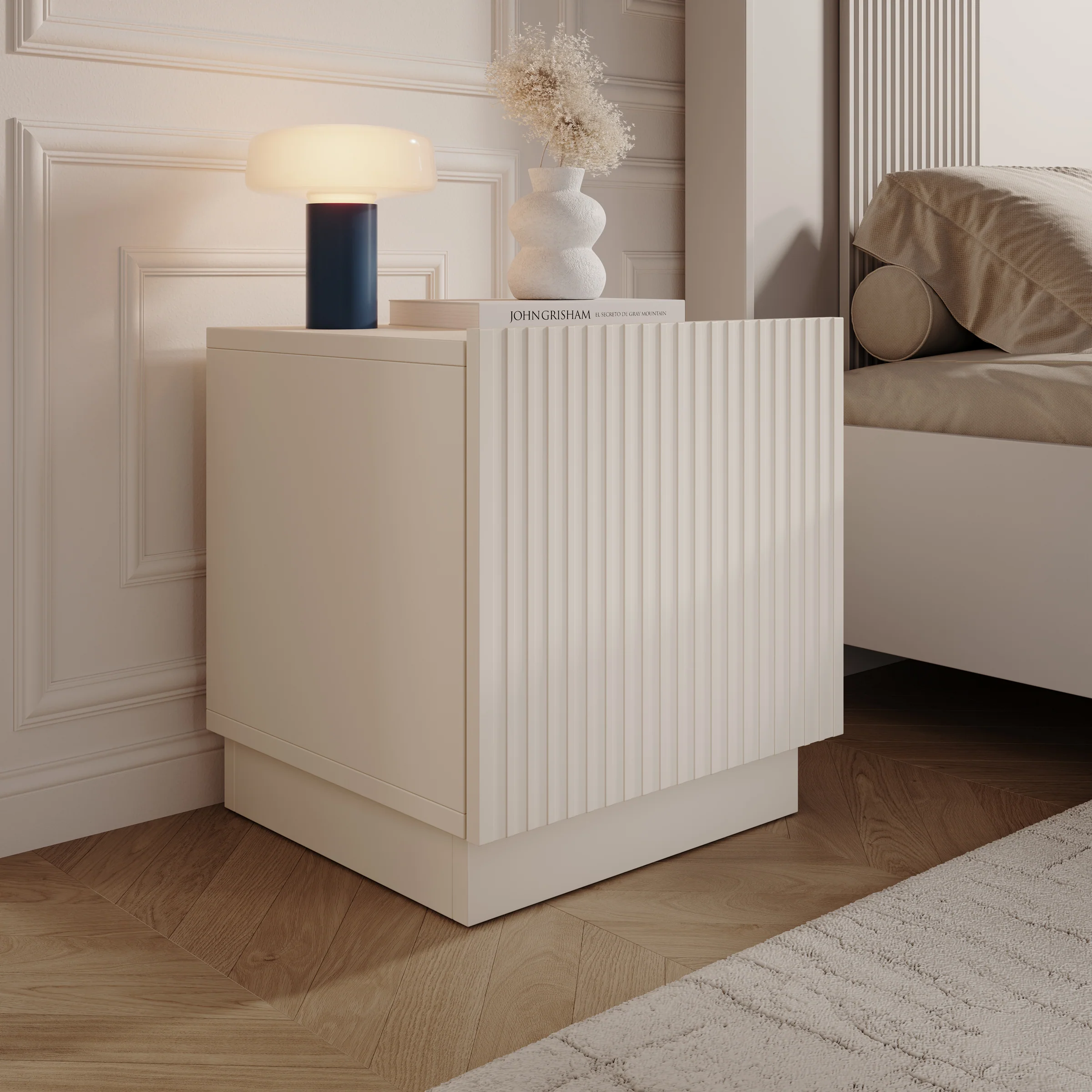 Lucera - Nachtkastje - Beige - 45x42x47 cm