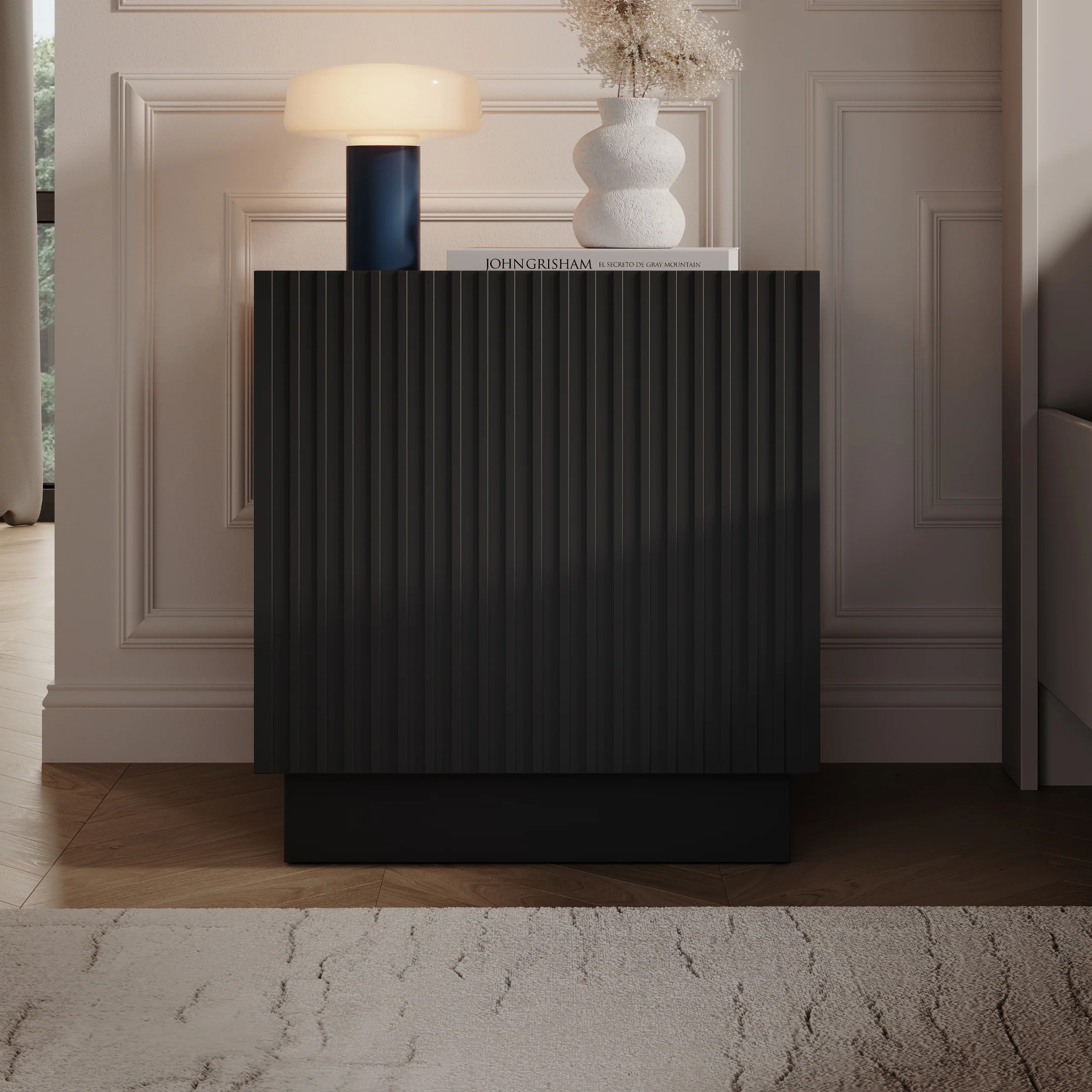 Lucera - Nachtkastje - Zwart - 45x42x47 cm - Image 3