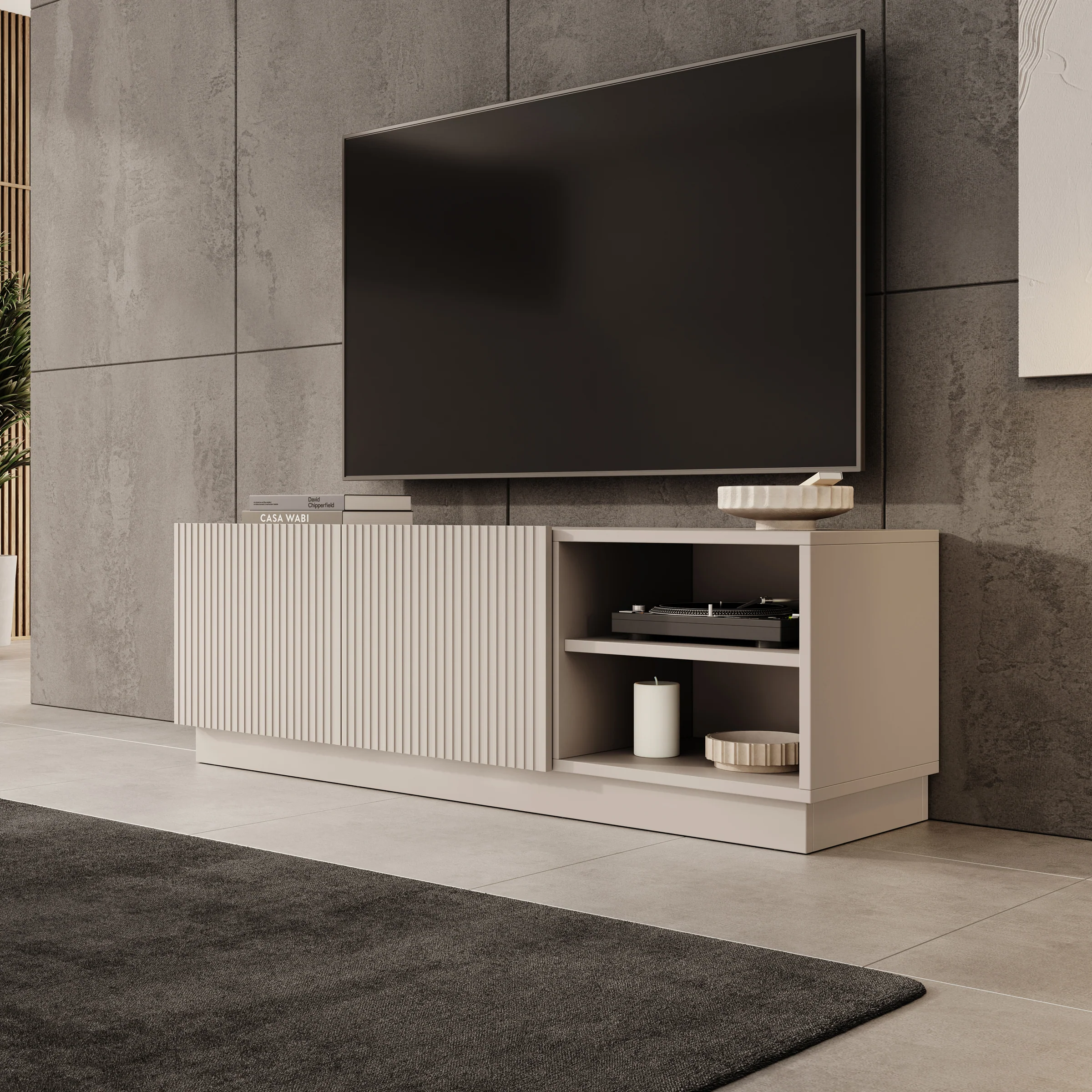 Lucera - TV-Meubel - Beige - 150x42x48 cm