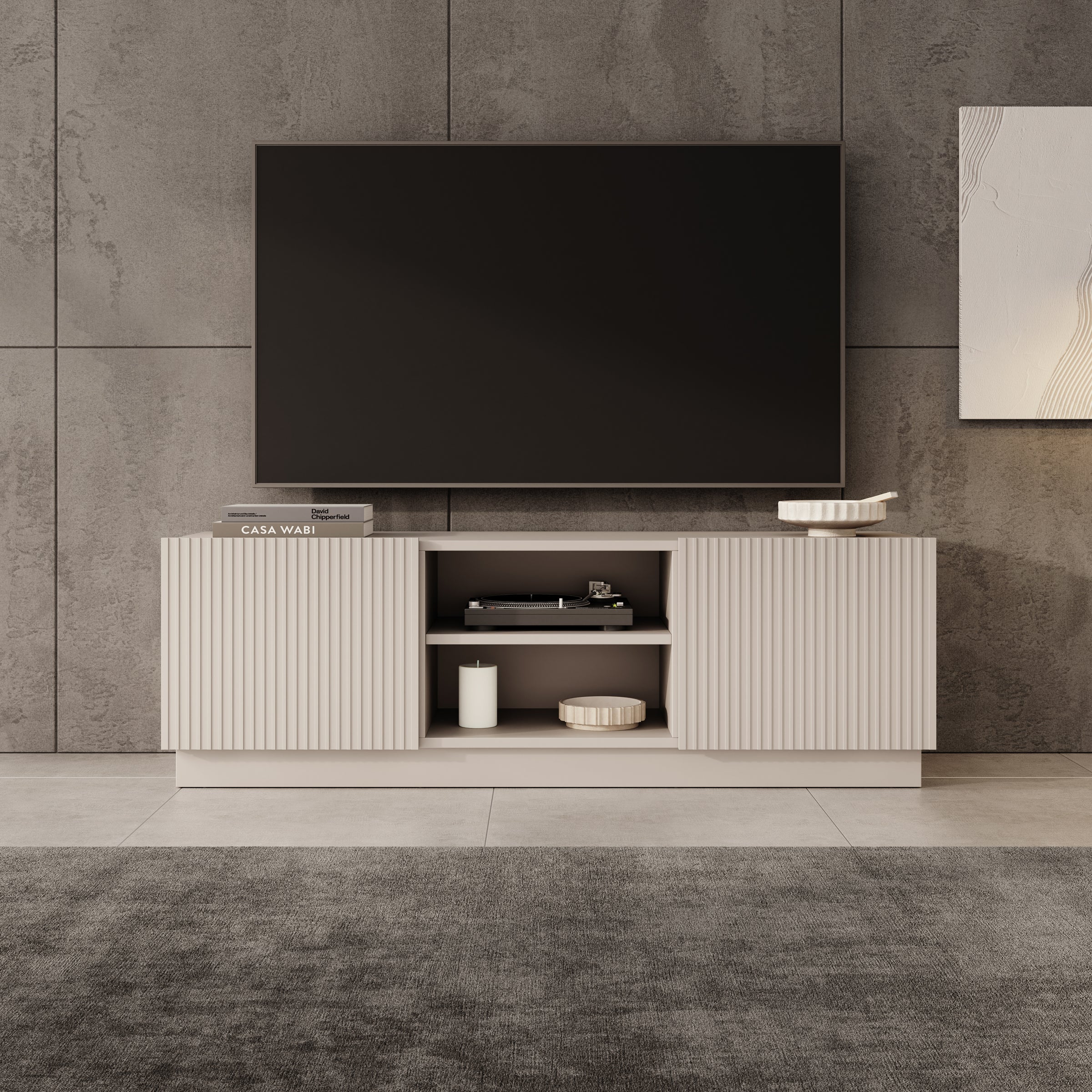 Lucera - TV-Meubel - Beige - 150x42x48 cm - Image 4