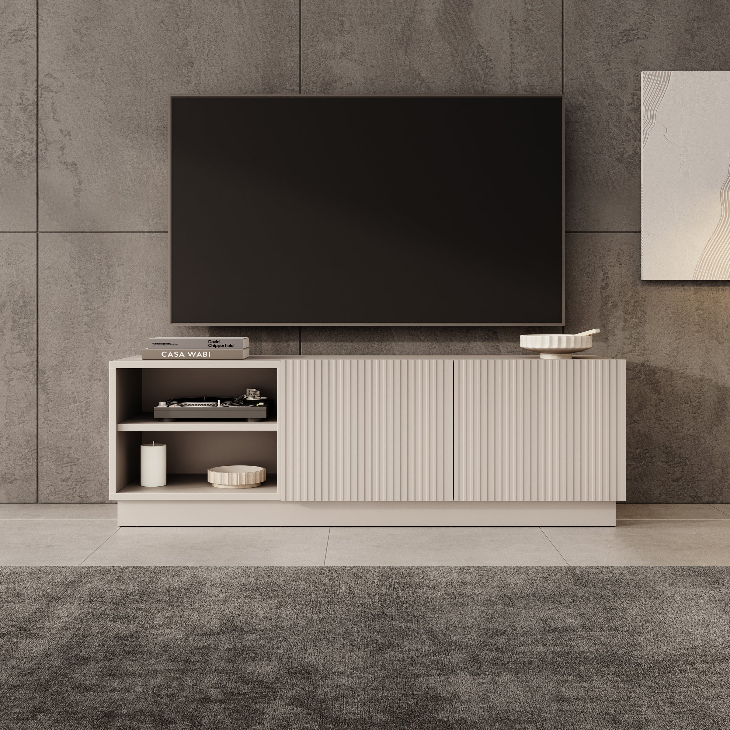 Lucera - TV-Meubel - Beige - 150x42x48 cm - Image 5
