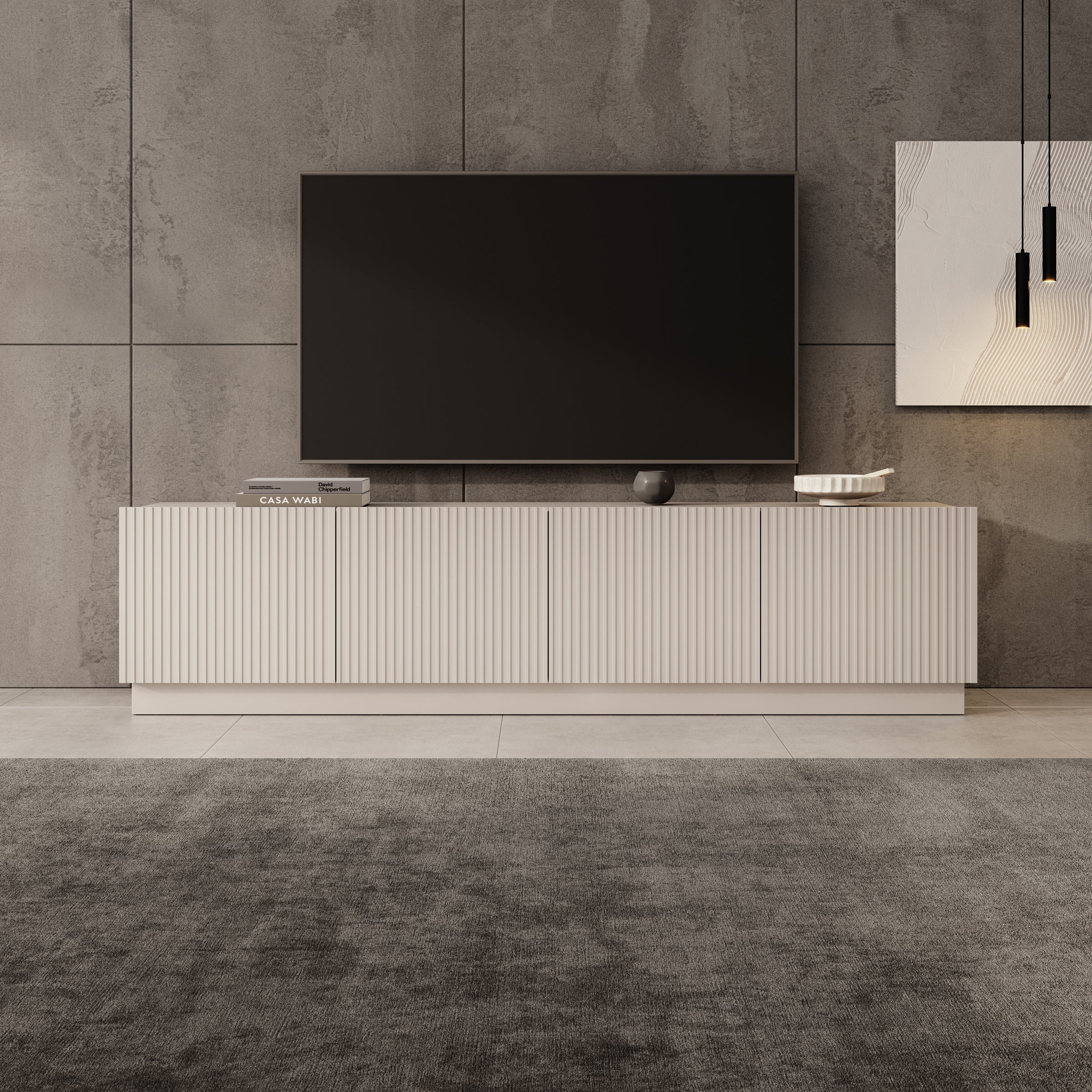 Lucera - TV-Meubel - Beige - 200x42x48 cm - Image 3