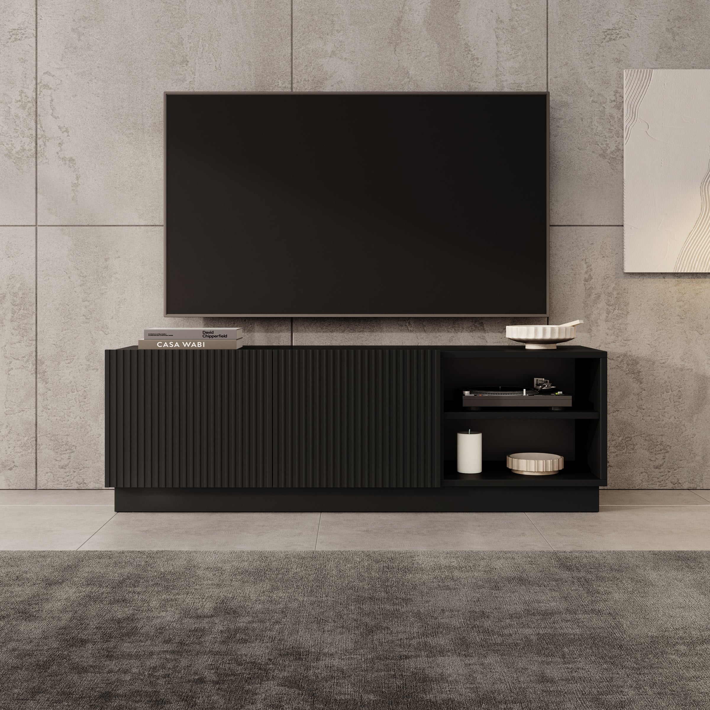 Lucera - TV-Meubel - Zwart - 150x42x48 cm - Image 3