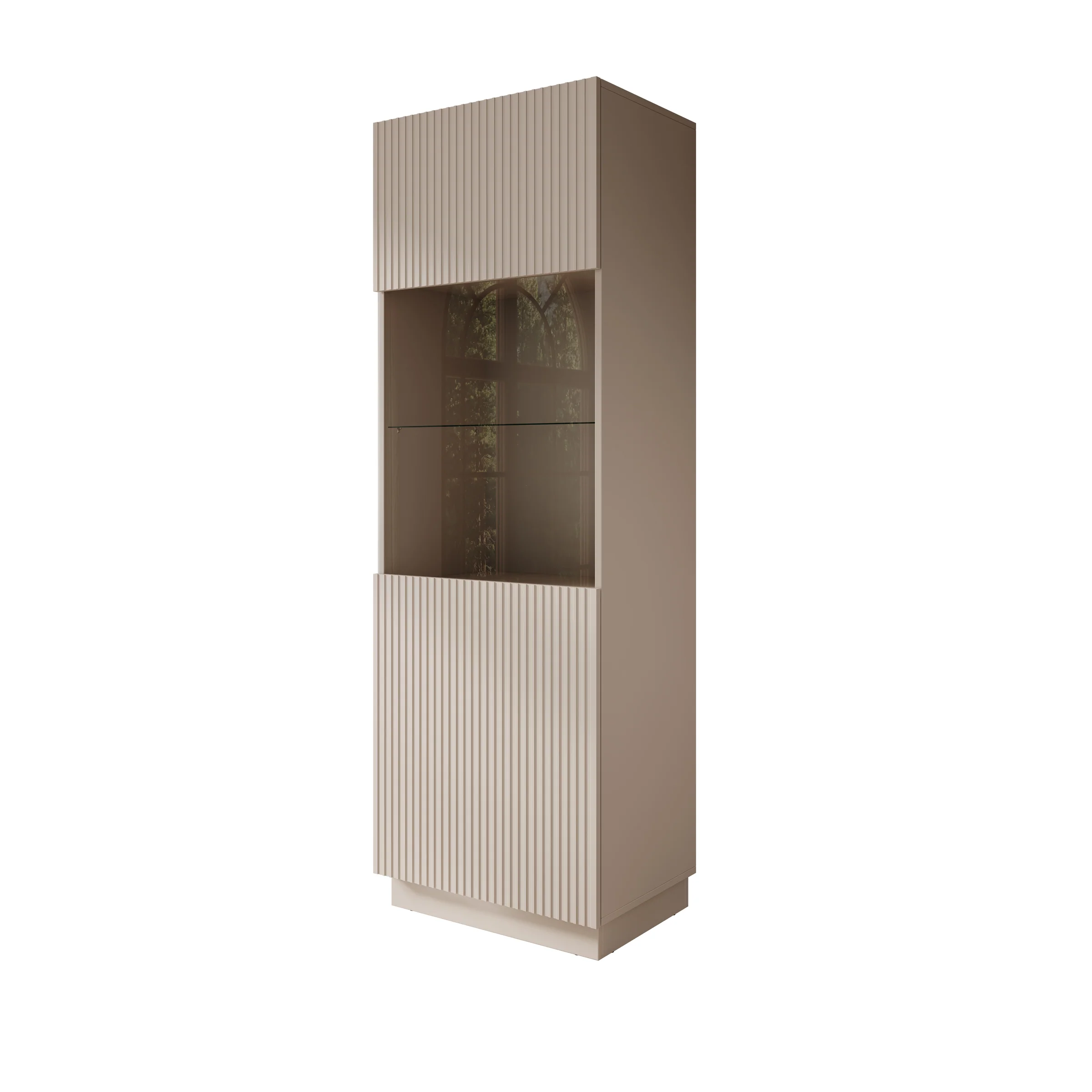 Lucera - Vitrinekast - Beige - 60x42x178 cm - Image 6