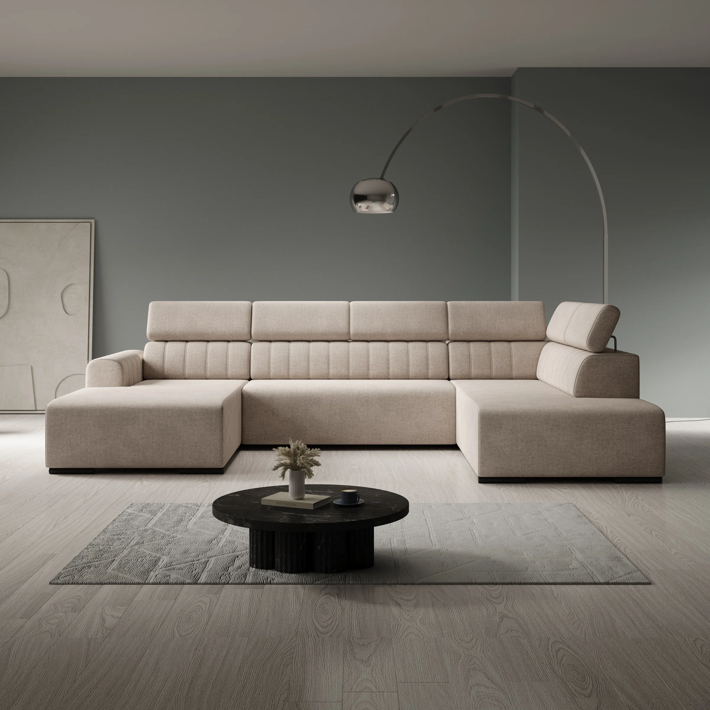 Lumae - Hoekbank 6-zits met chaise longue - Stof beige - Links - Image 2