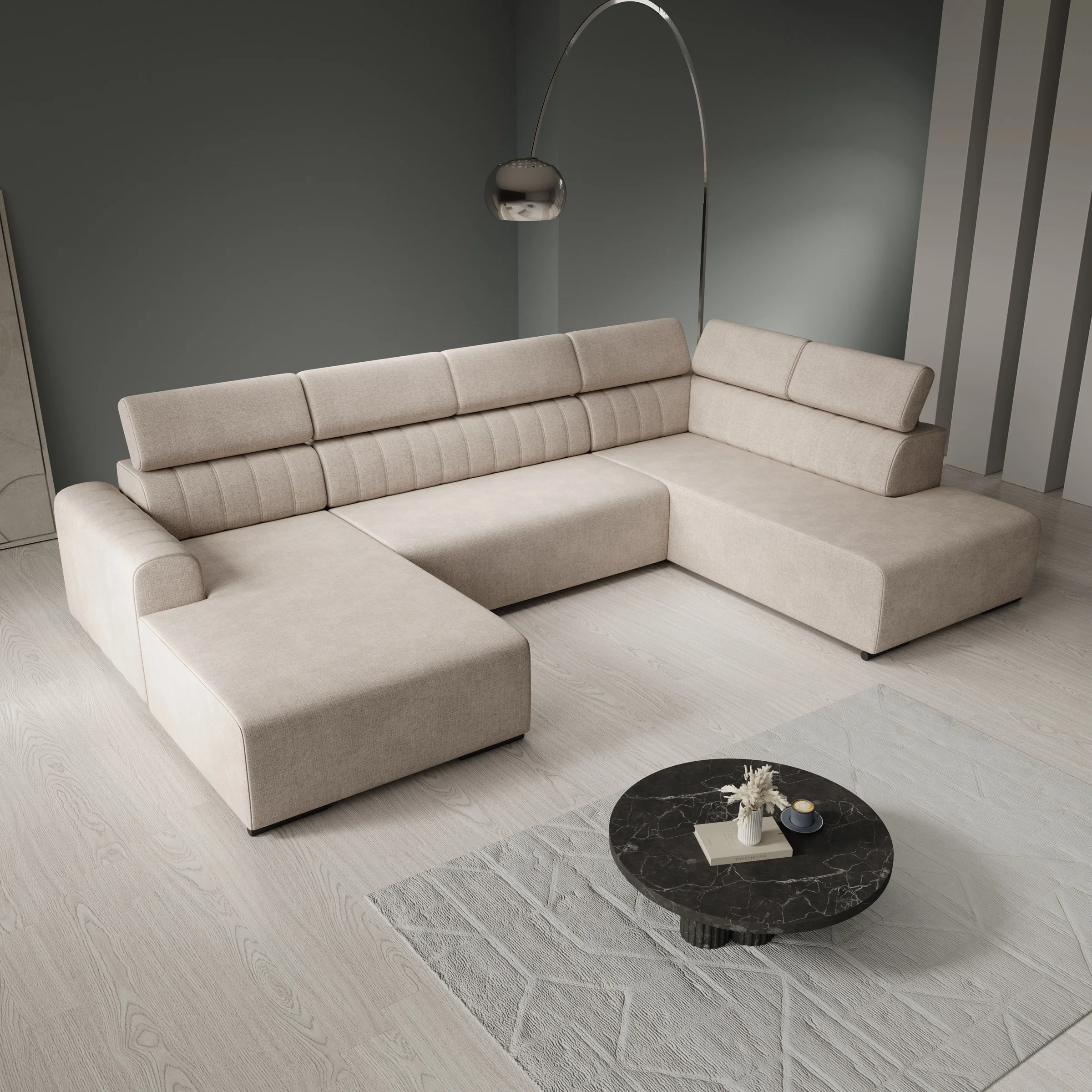 Lumae - Hoekbank 6-zits met chaise longue - Stof beige - Links - Image 3