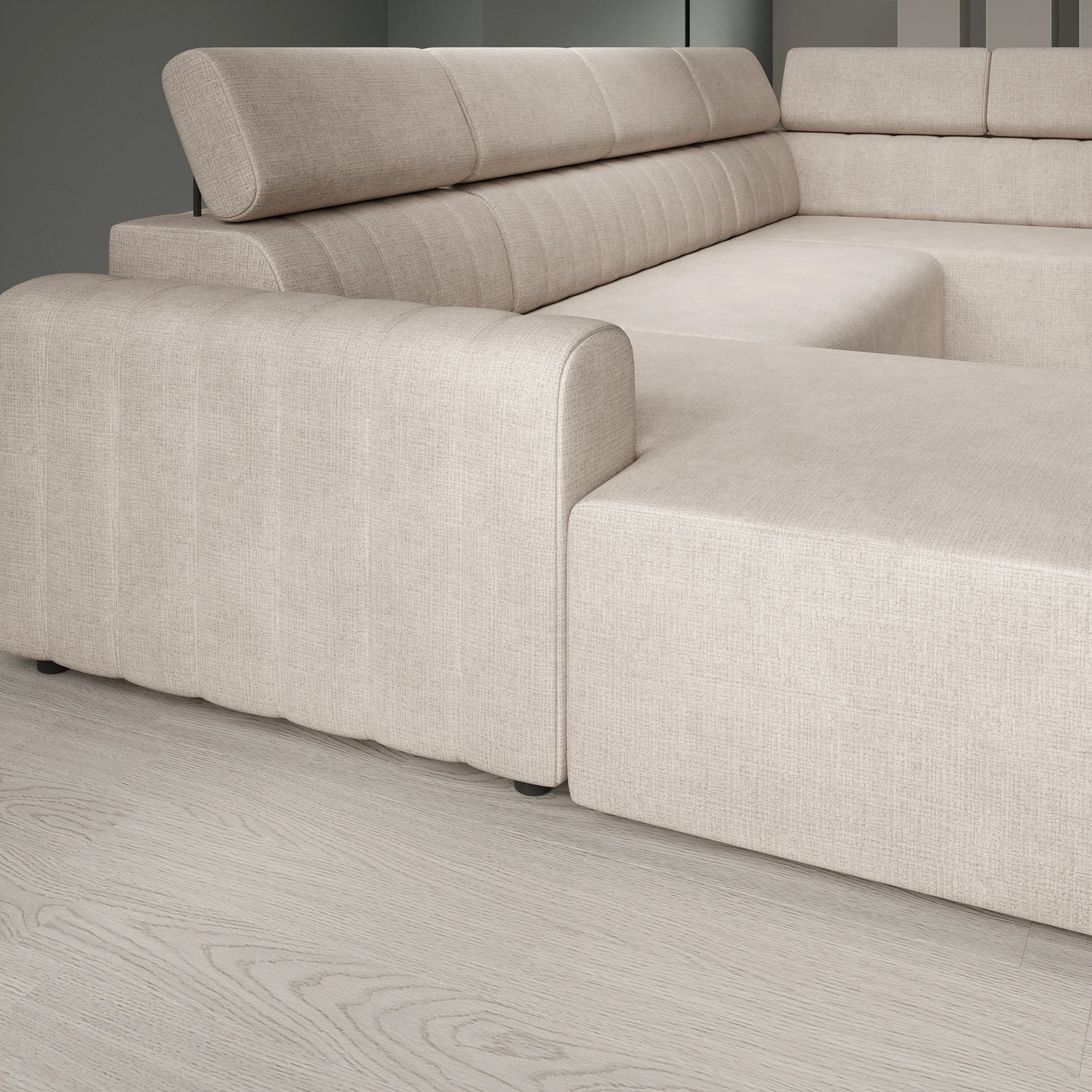 Lumae - Hoekbank 6-zits met chaise longue - Stof beige - Links - Image 4