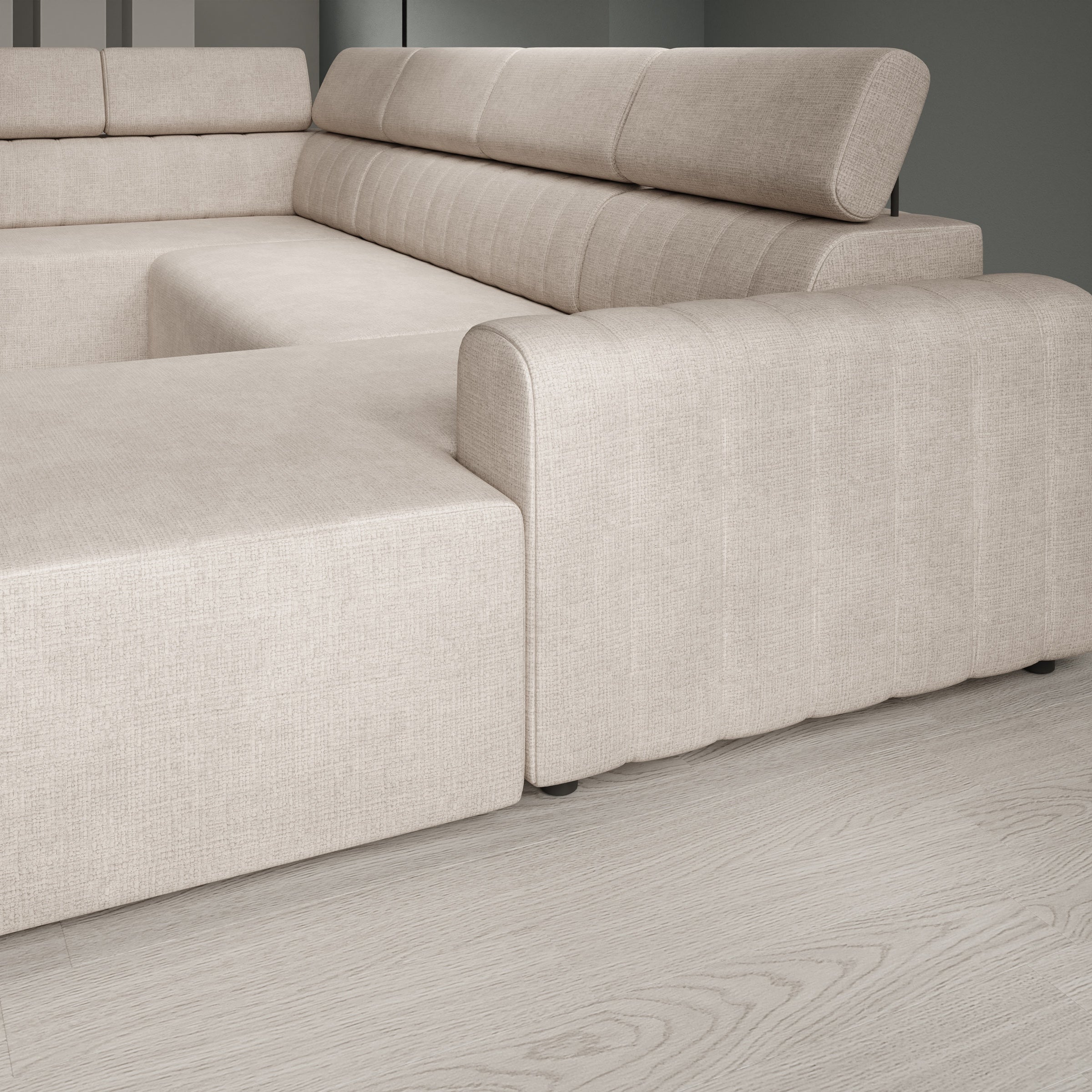 Lumae - Hoekbank 6-zits met chaise longue - Stof beige - Rechts - Image 4