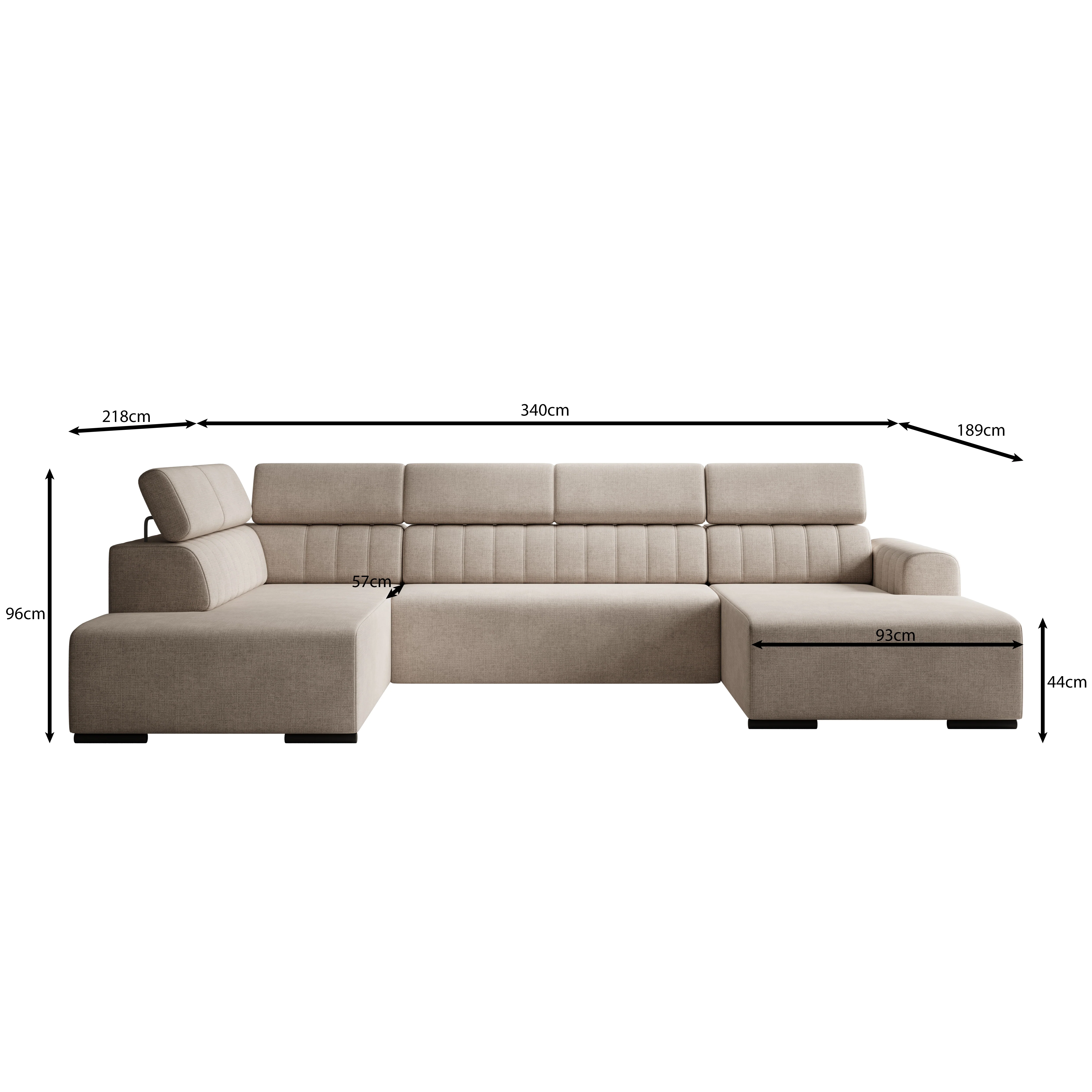 Lumae - Hoekbank 6-zits met chaise longue - Stof beige - Rechts - Image 5