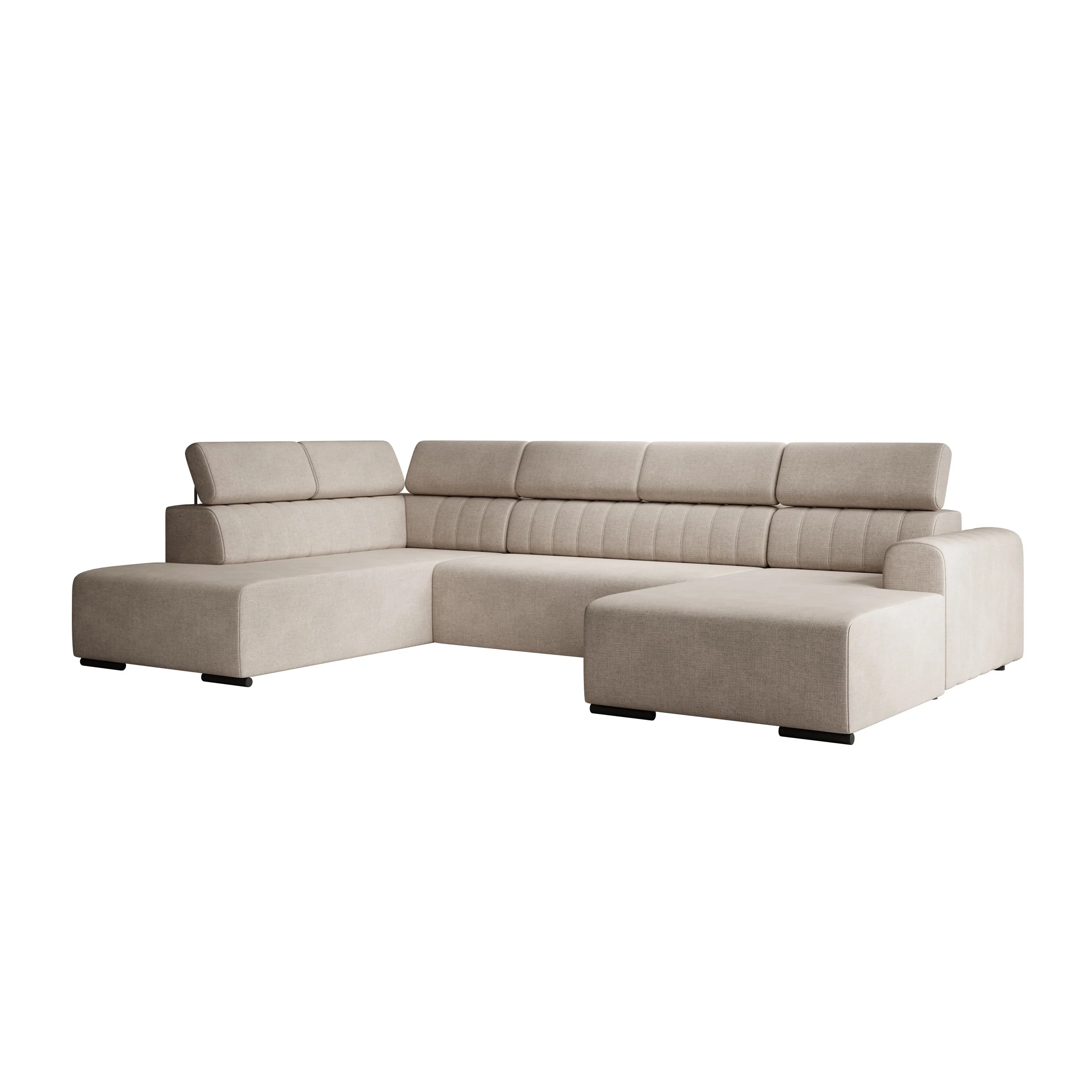 Lumae - Hoekbank 6-zits met chaise longue - Stof beige - Rechts - Image 6