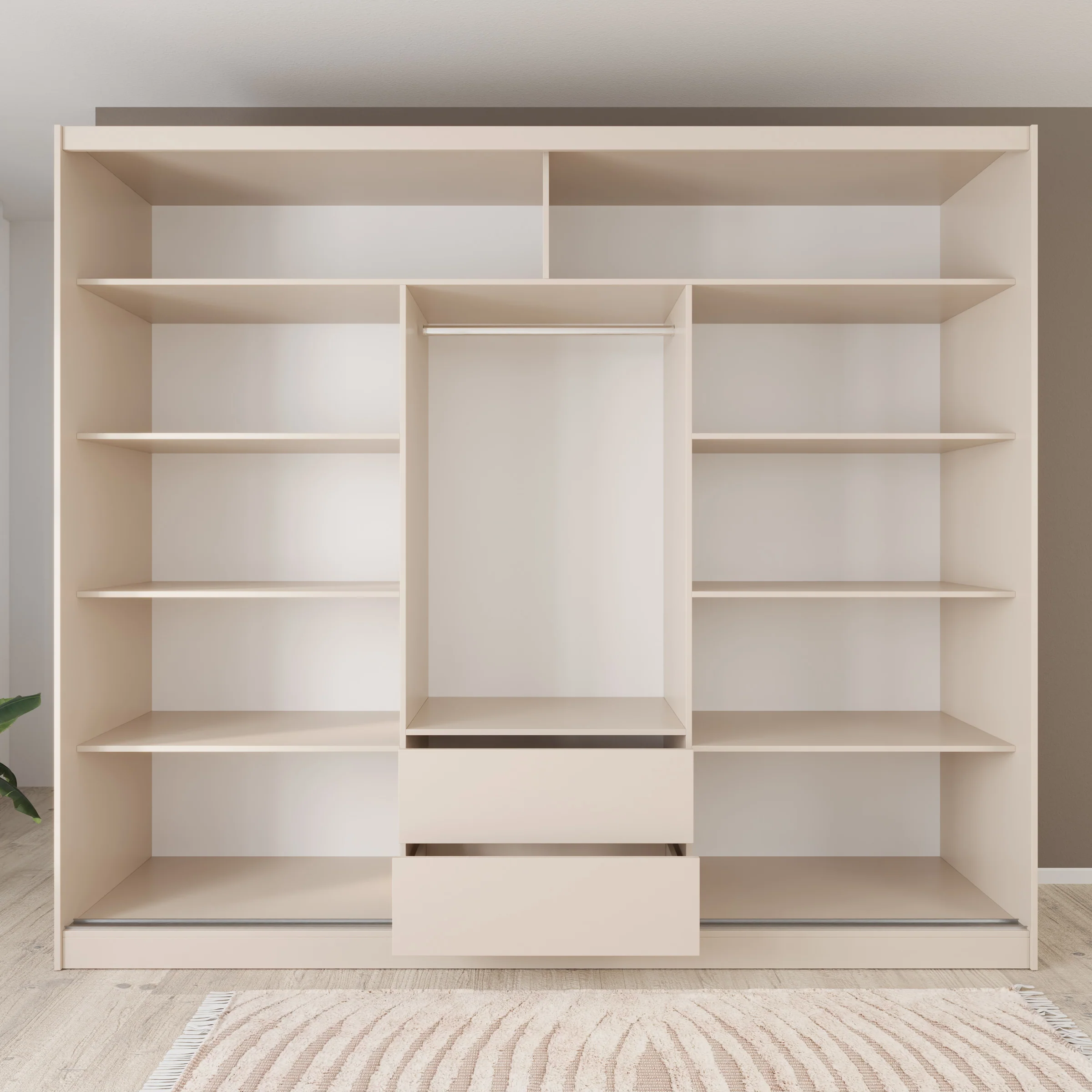 Lumivera - Kledingkast met schuifdeuren - Beige - 250x60x215 - Image 2
