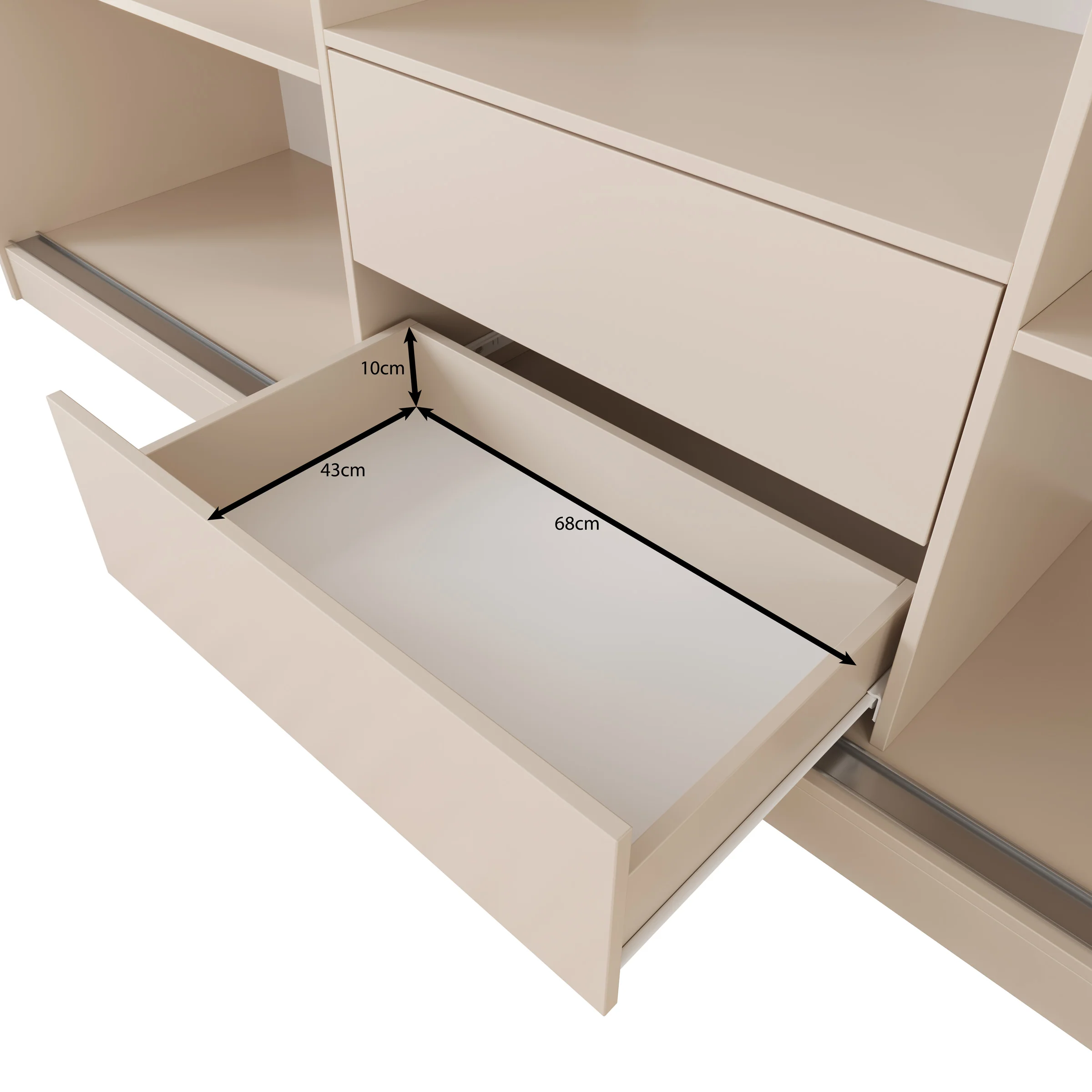 Lumivera - Kledingkast met schuifdeuren - Beige - 250x60x215 - Image 6