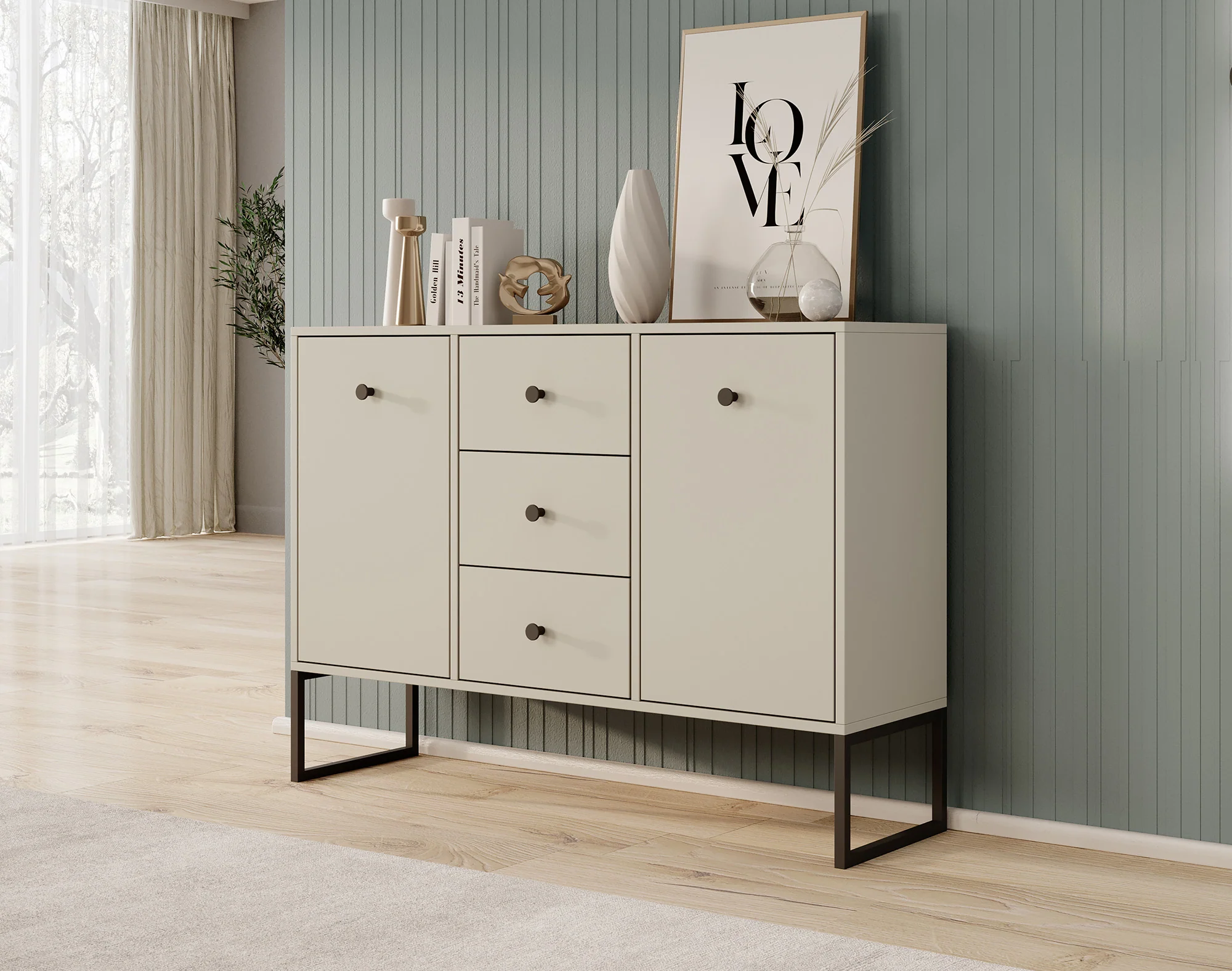 Lyndall 2 - Dressoir - Beige - 115x33x82 cm