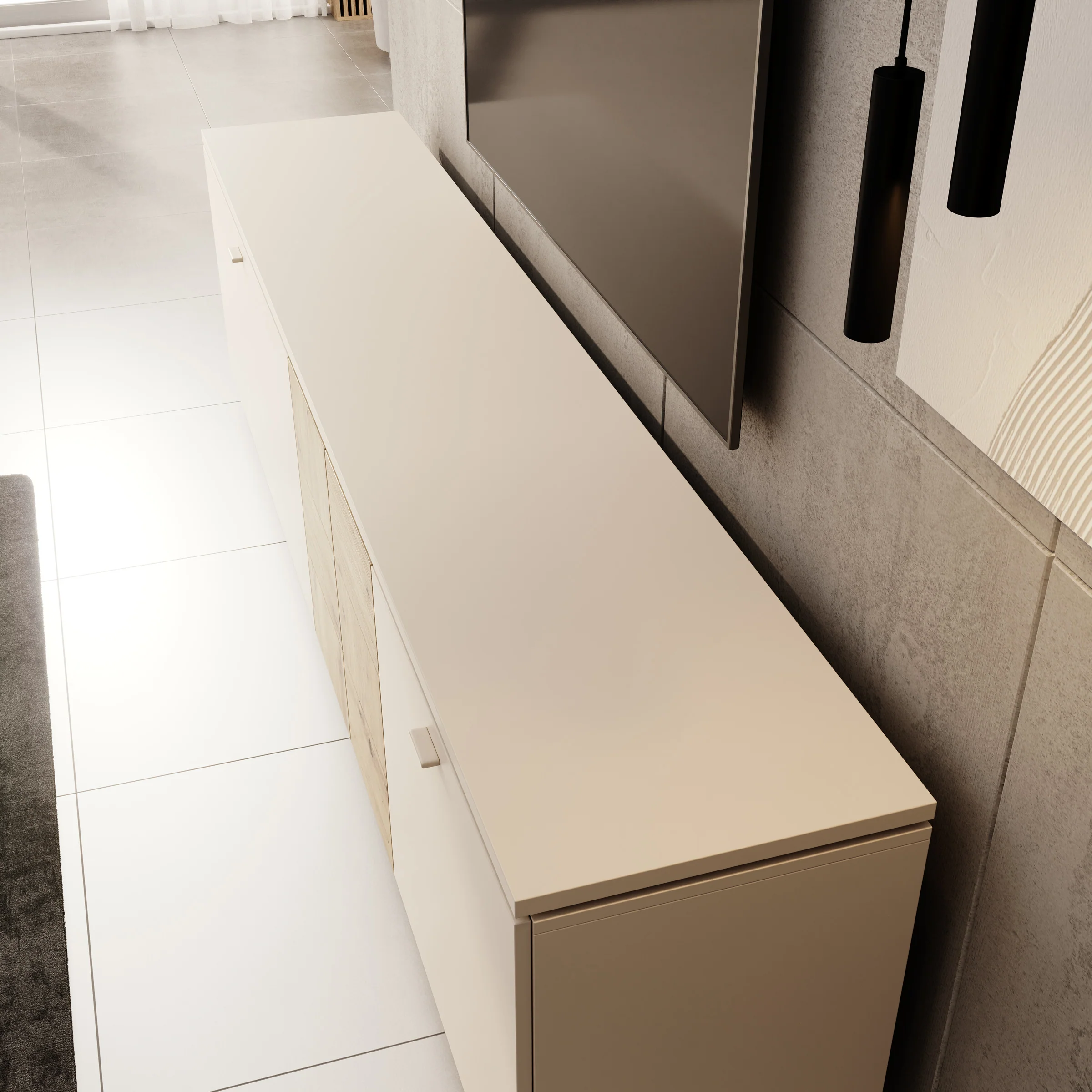 Lynora - TV-Meubel - Beige - 225x42x58 cm - Image 5
