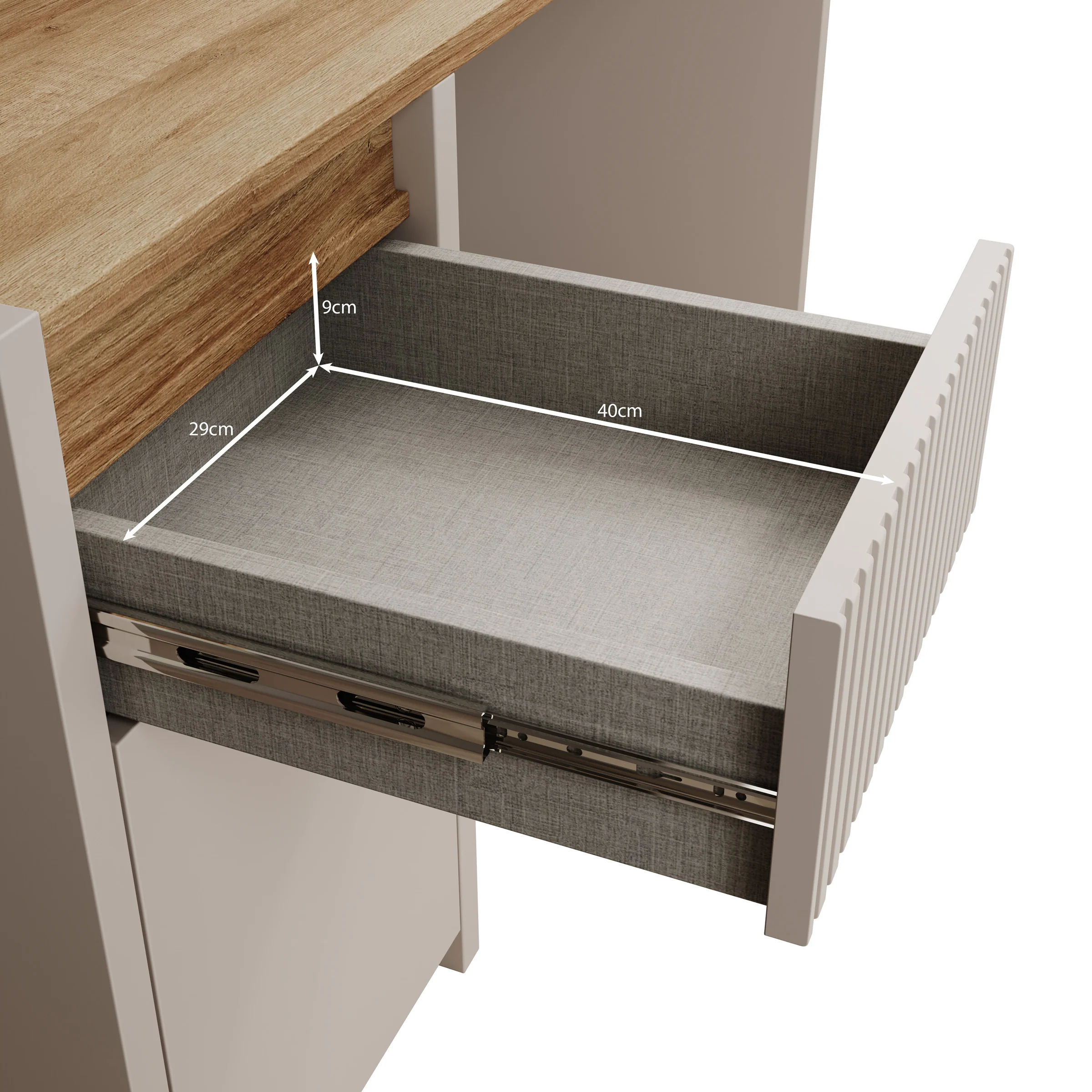 Lynwood - Bureau - Eikenpatroon/Beige - 130x52x72 cm - Image 5
