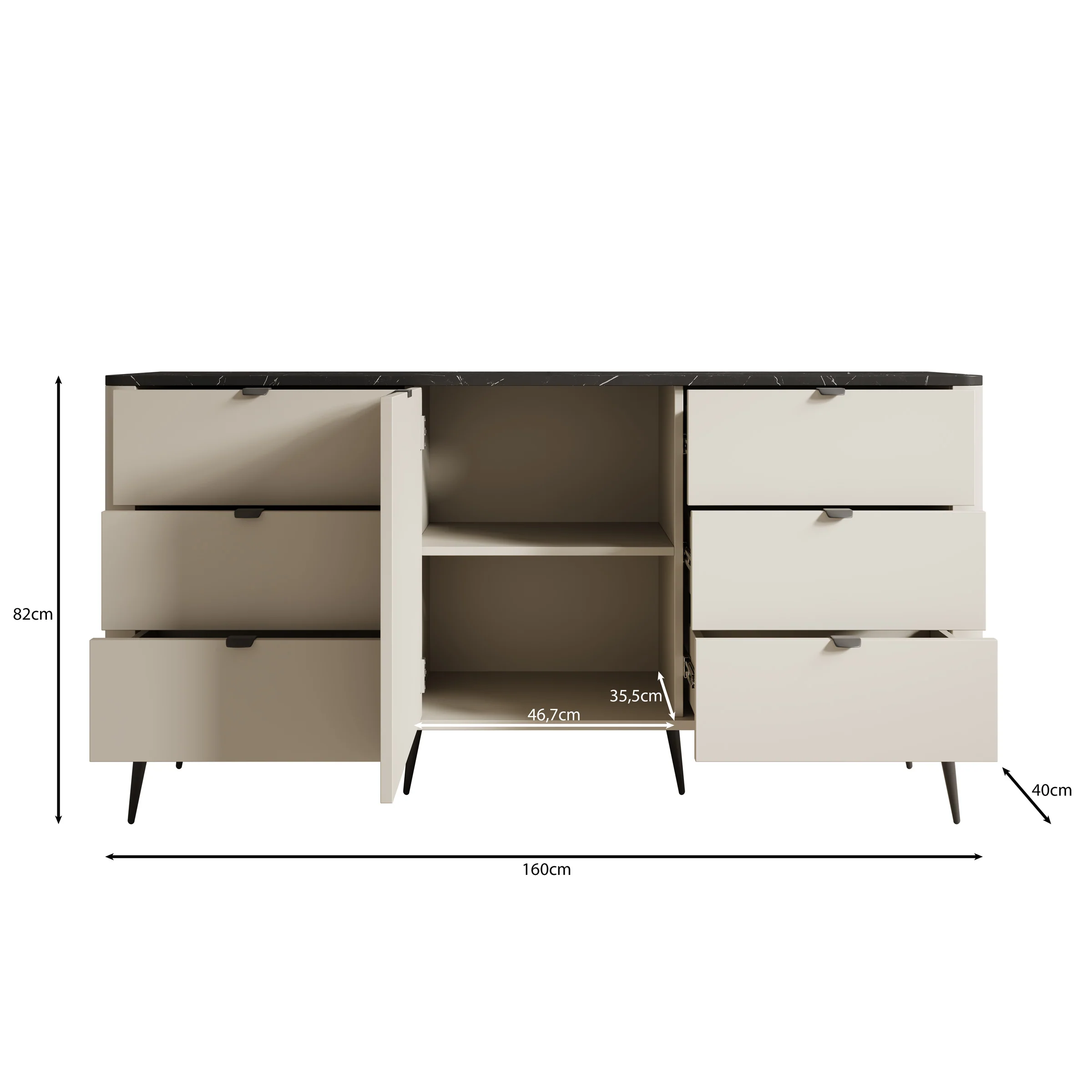 Mace 2 - Dressoir - Beige - 160x40x82 cm - Image 5