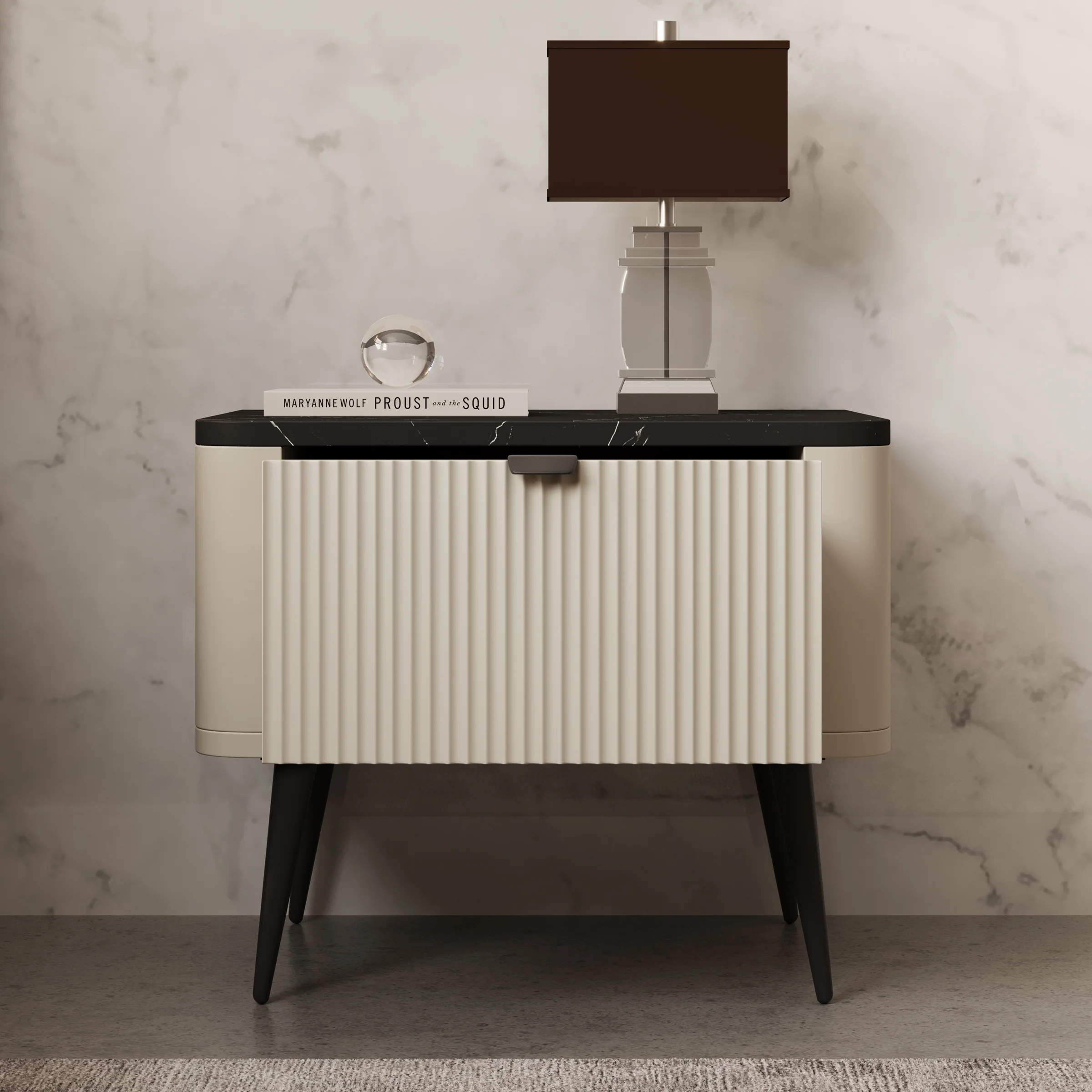 Mace - Nachtkastje - Beige - 50x40x42 cm - Image 2