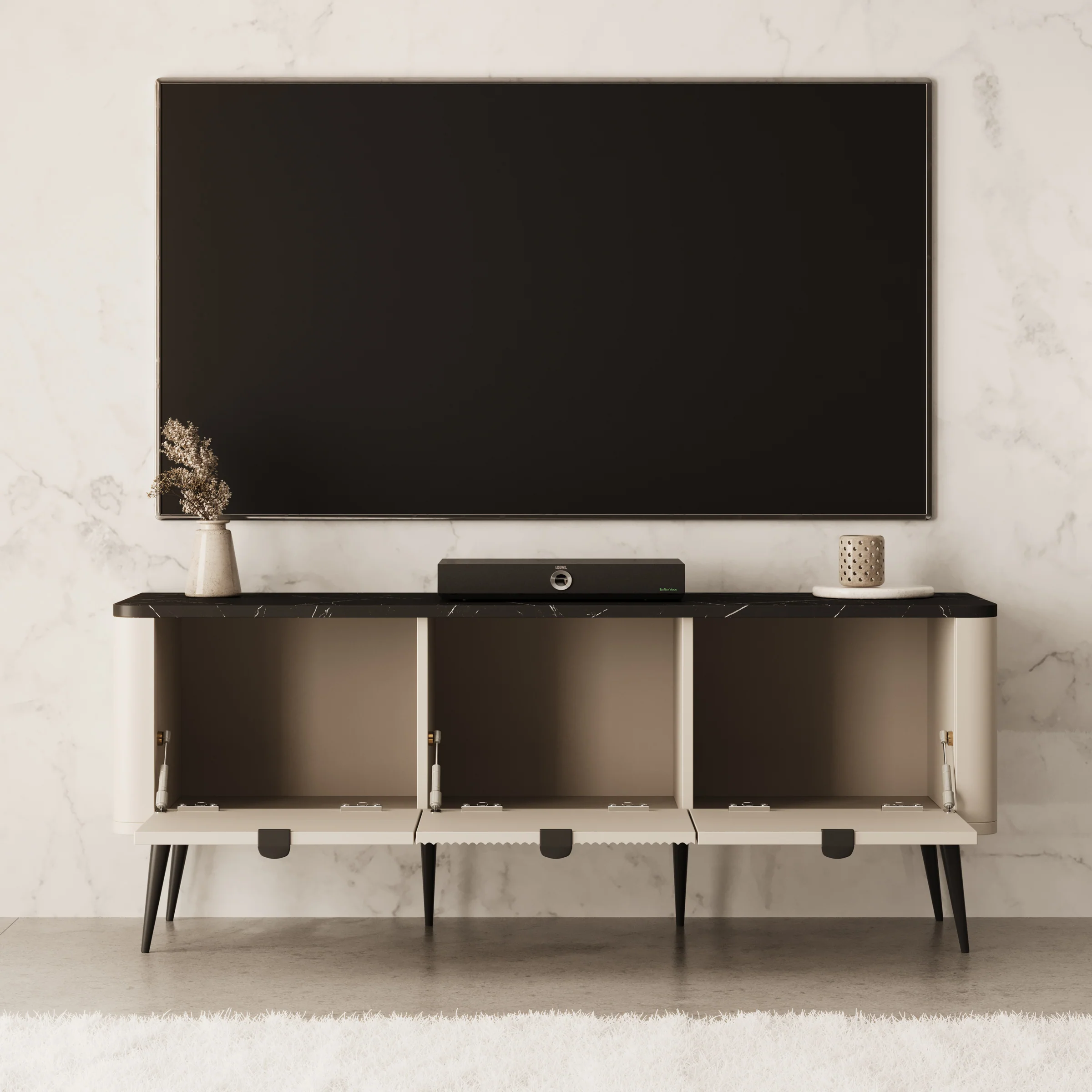 Mace - TV-Meubel - Beige - 130x40x52 cm - Image 2