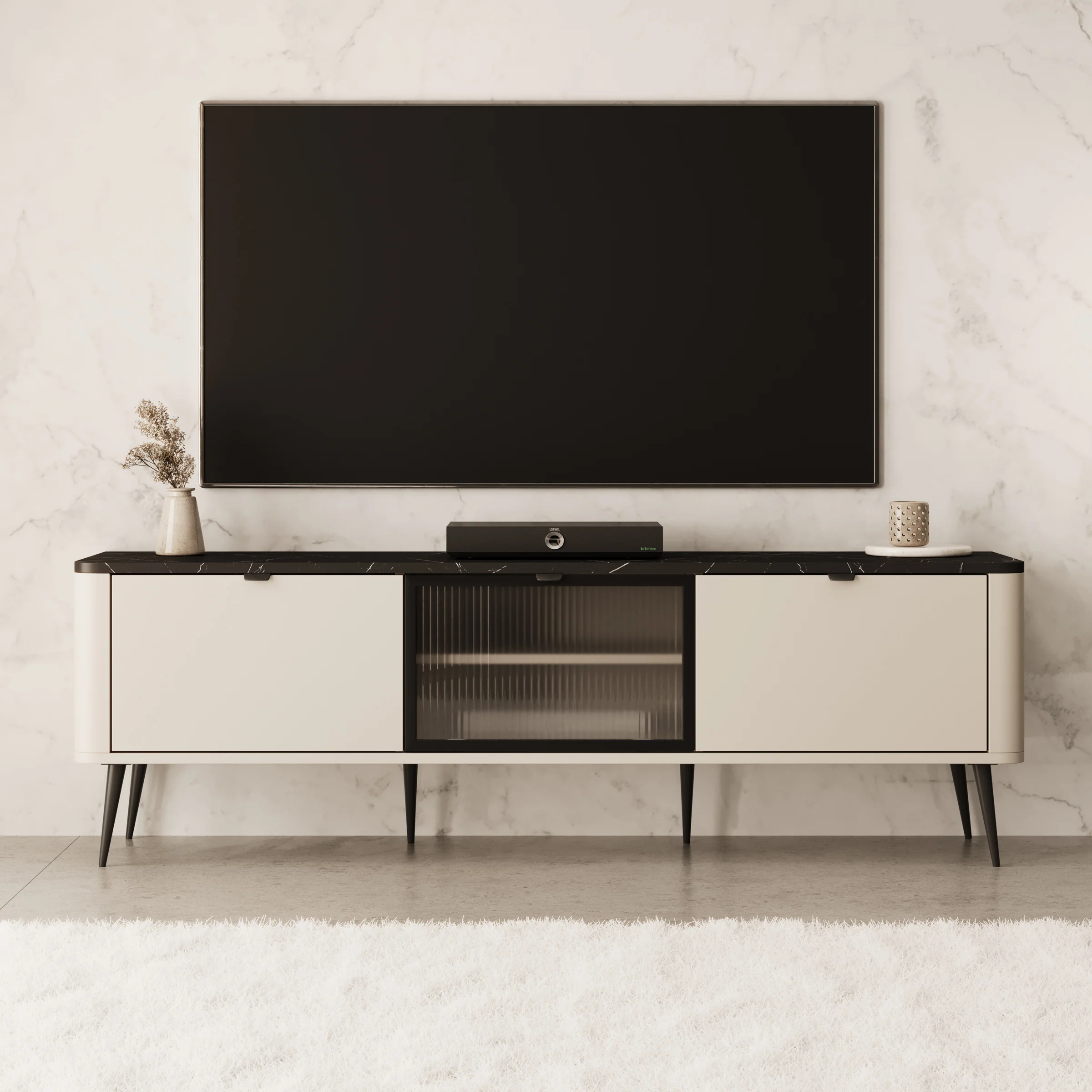 Mace - TV-Meubel - Beige - 160x40x52 cm - Image 3
