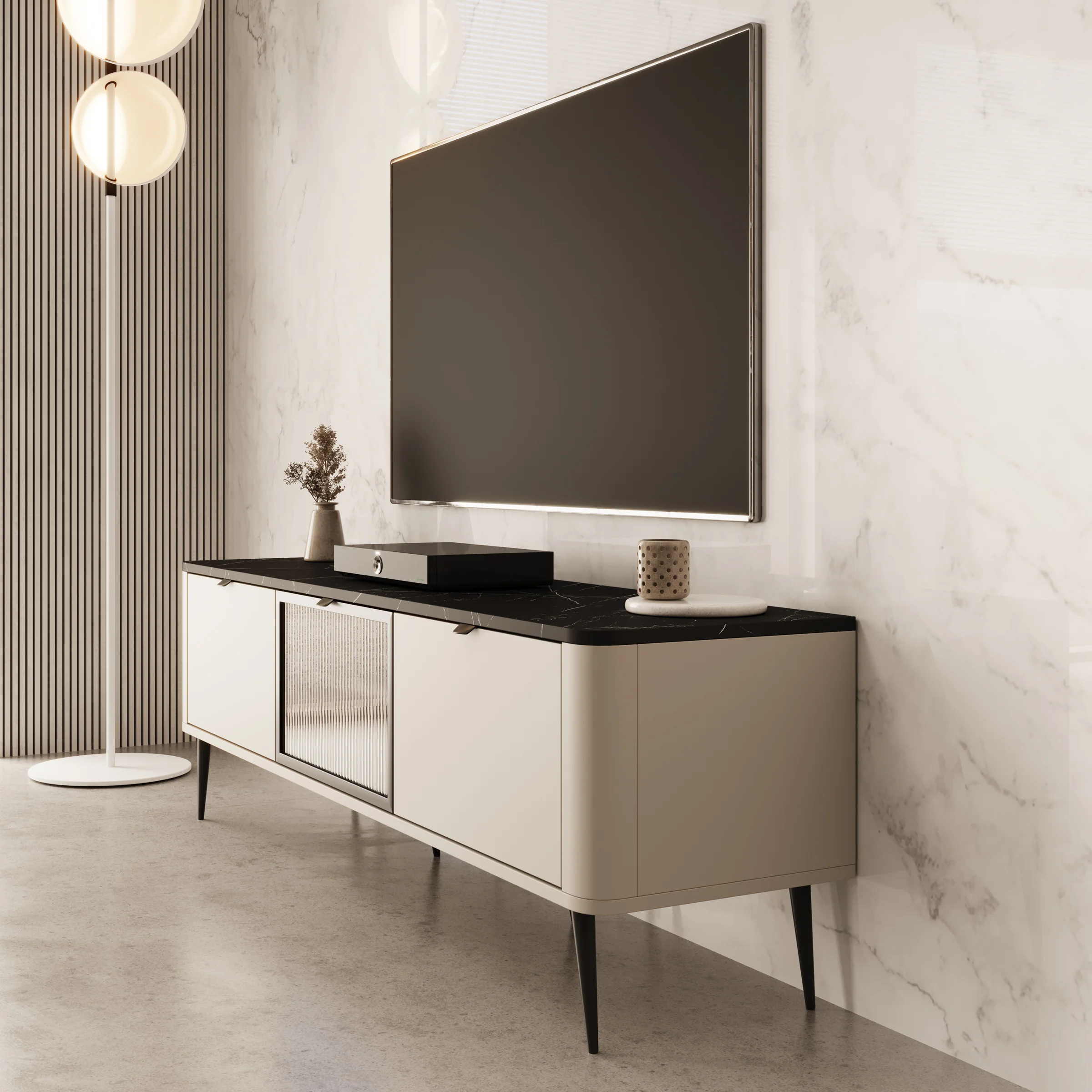 Mace - TV-Meubel - Beige - 160x40x52 cm - Image 4