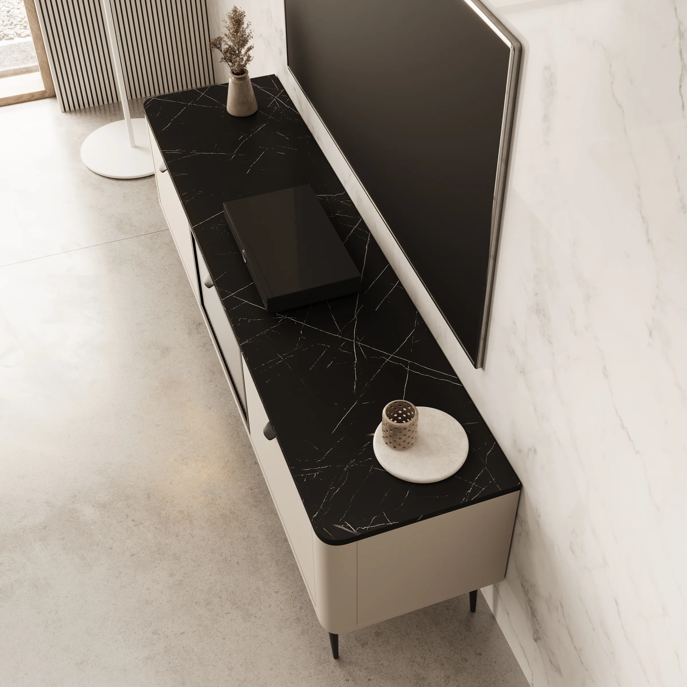 Mace - TV-Meubel - Beige - 160x40x52 cm - Image 5