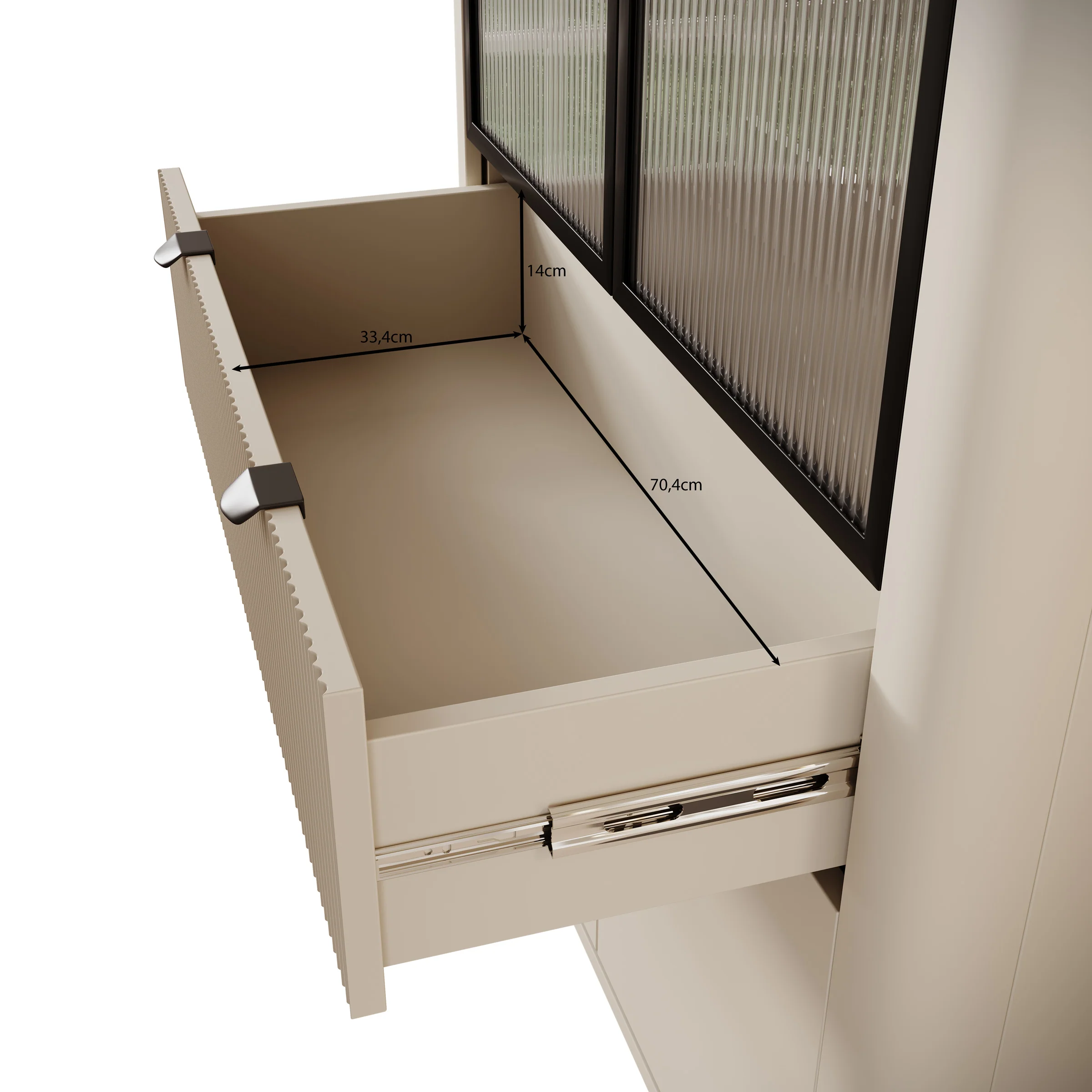Mace - Vitrinekast - Beige - 90x40x191 cm - Image 6