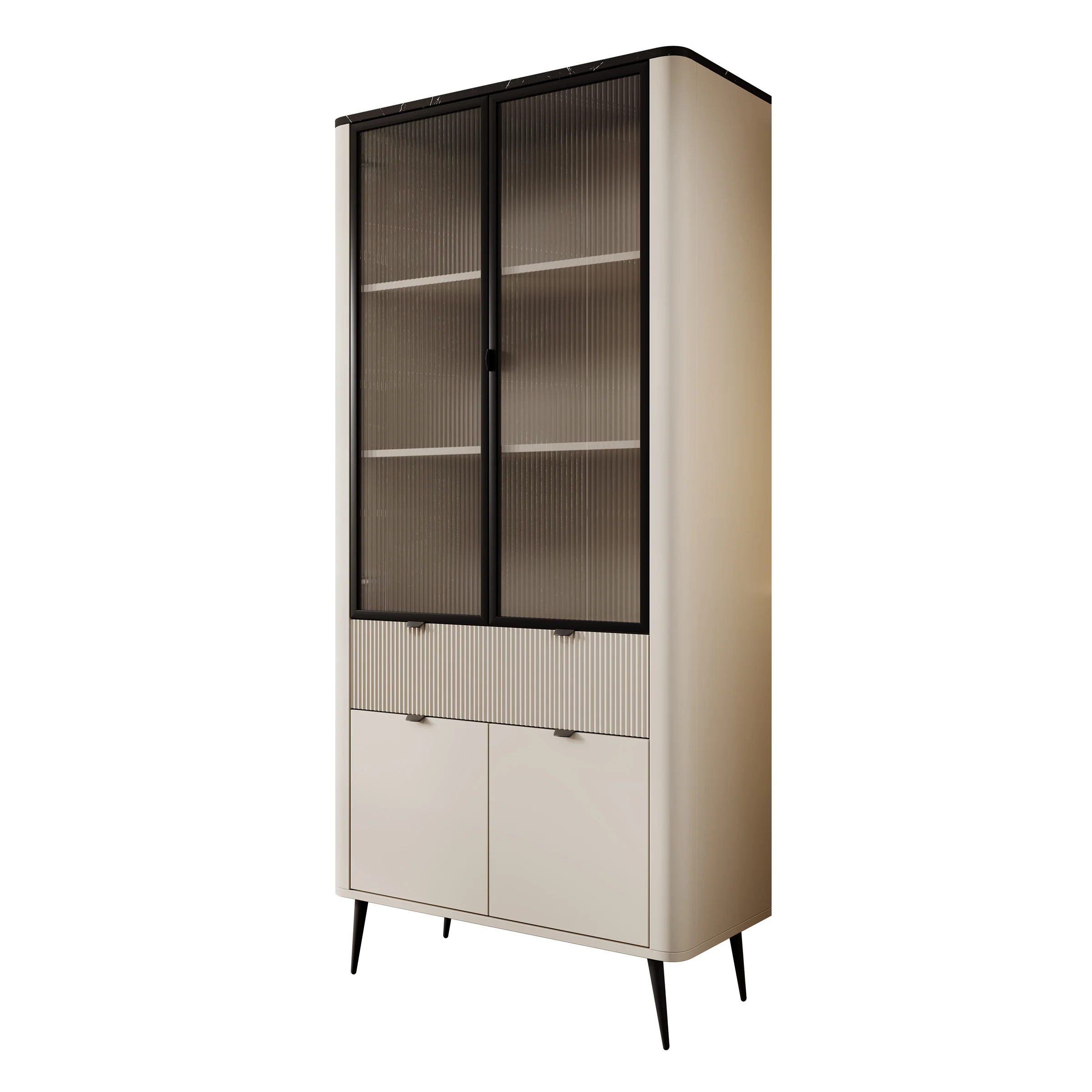 Mace - Vitrinekast - Beige - 90x40x191 cm - Image 7