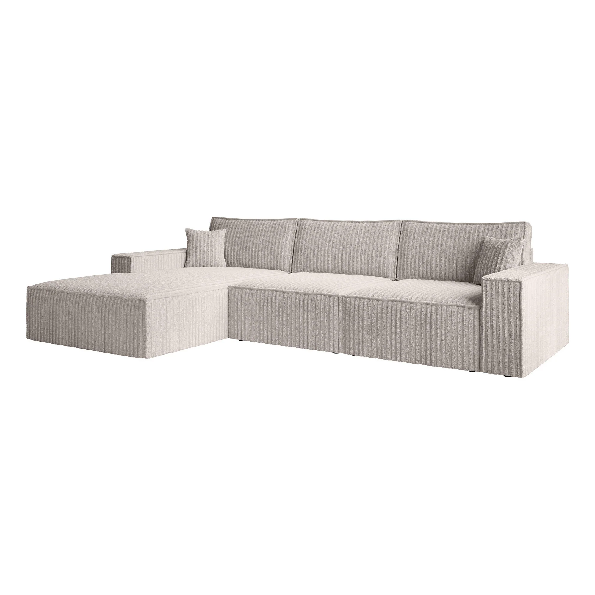 Manolo - Hoekbank 3-zits met chaise longue - Ribstof beige - Links - Image 7