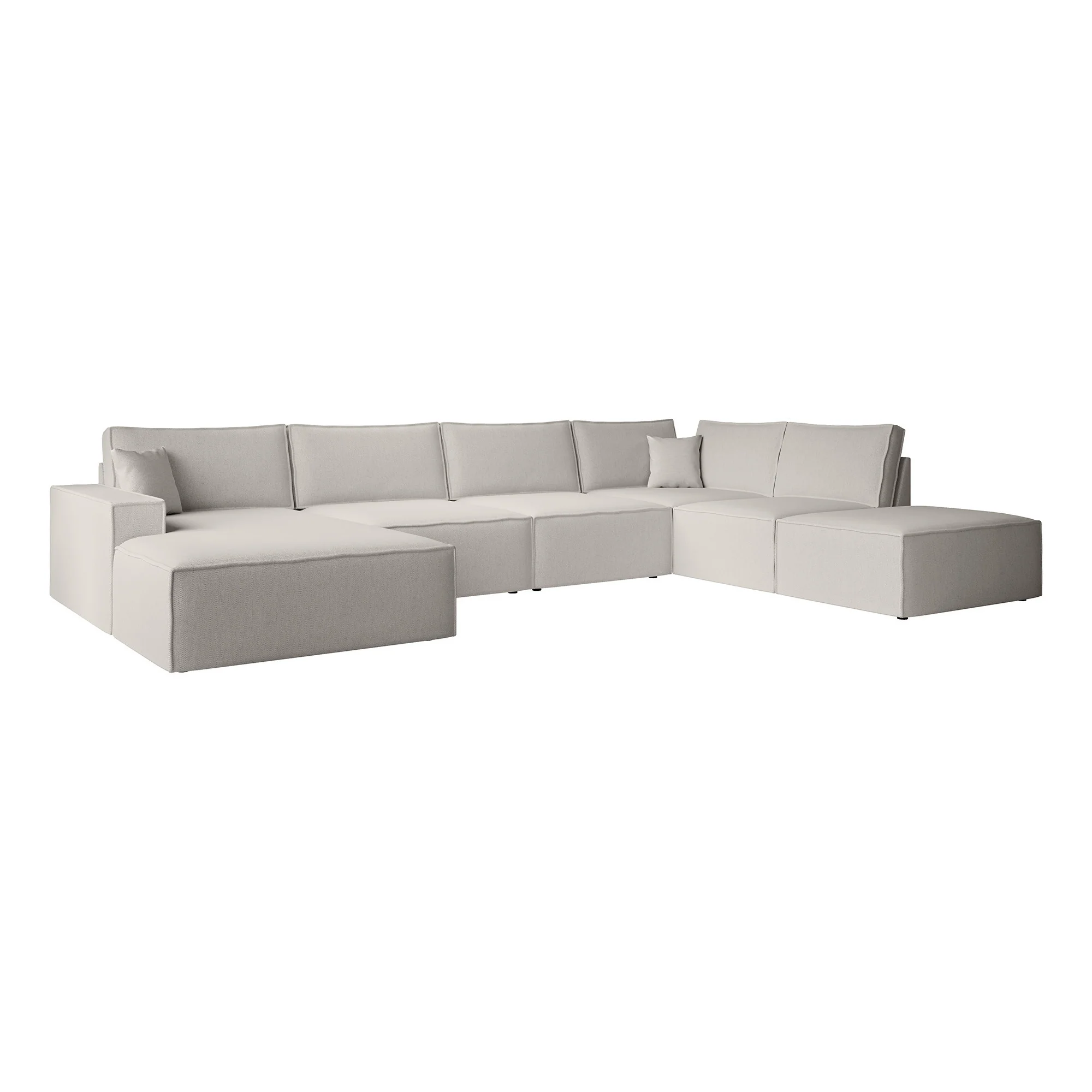 Manolo - Hoekbank 5-zits met chaise longue - Stof beige - Links - Image 7