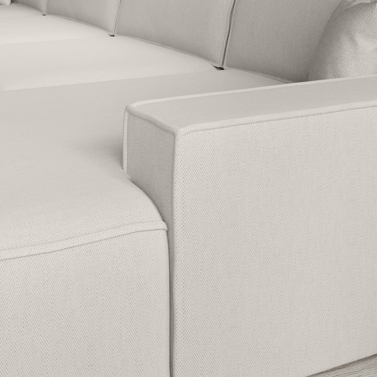 Manolo - Hoekbank 5-zits met chaise longue - Stof beige - Rechts - Image 4