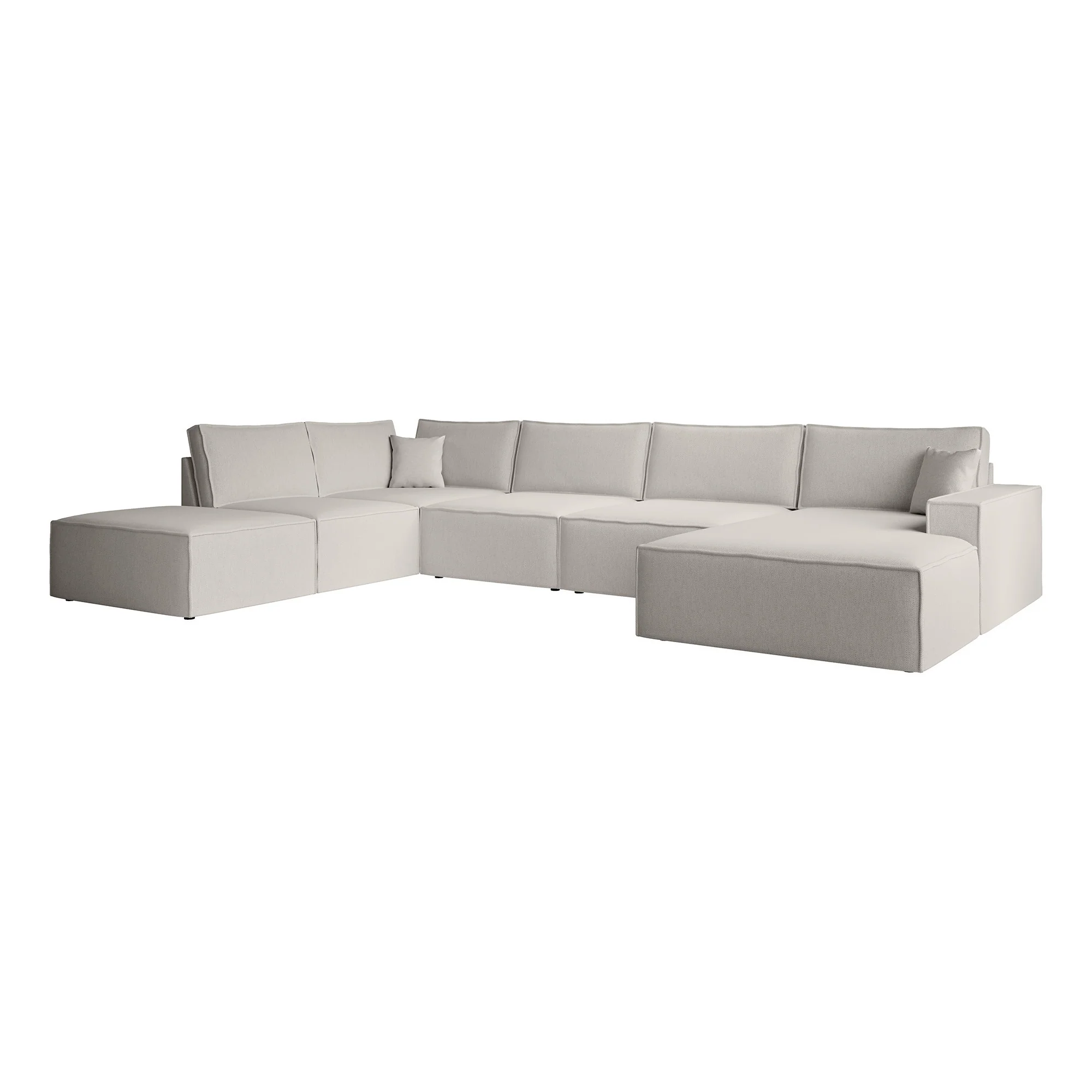 Manolo - Hoekbank 5-zits met chaise longue - Stof beige - Rechts - Image 7