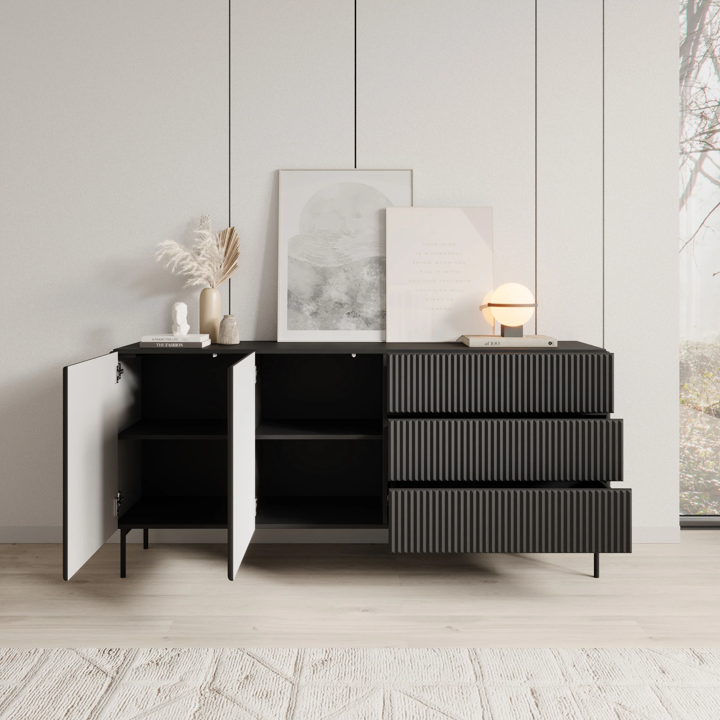 Marajo - Dressoir - Zwart - 177x40x81 cm - Image 2