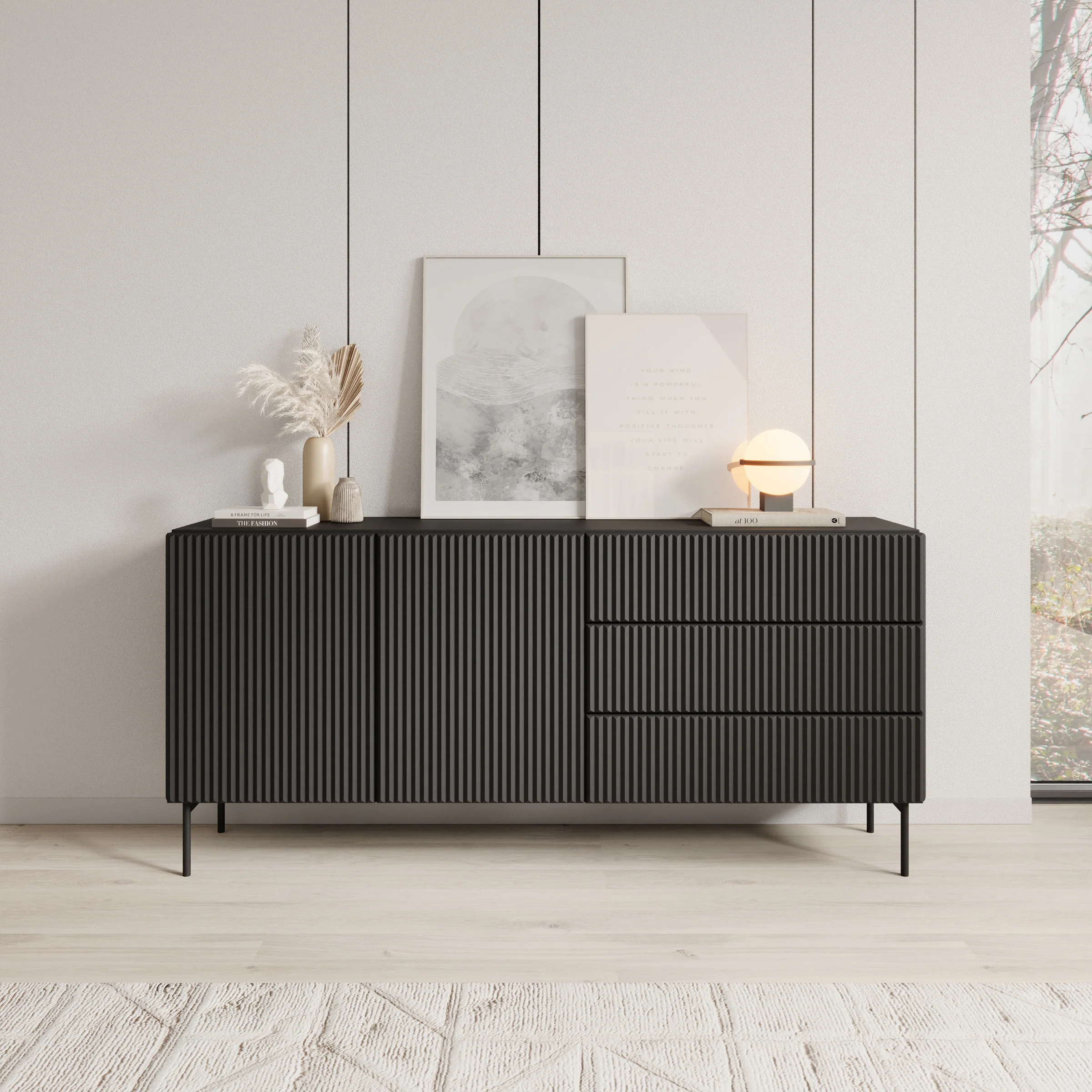 Marajo - Dressoir - Zwart - 177x40x81 cm - Image 3