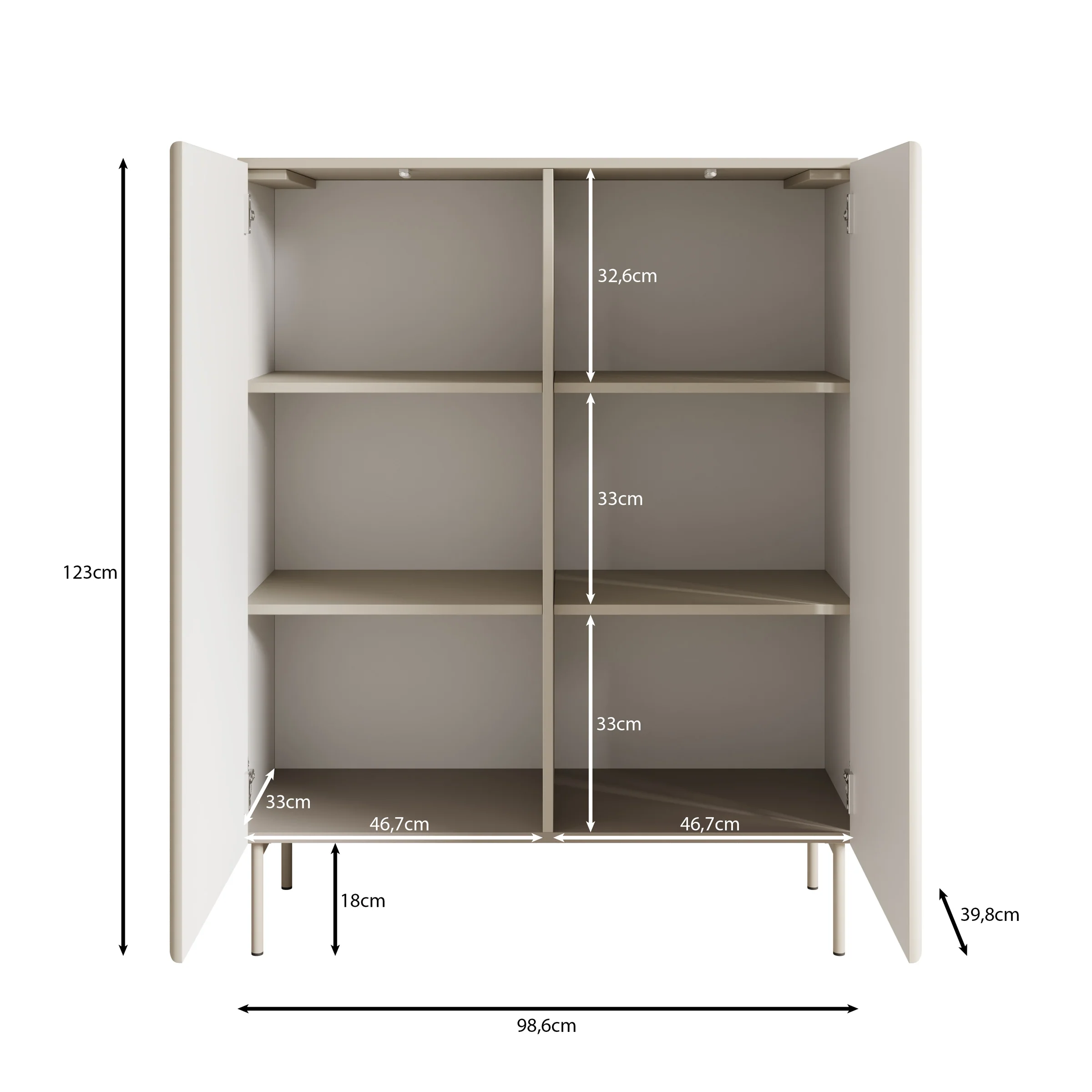 Marajo - Dressoir - Zwart - 99x40x123 cm - Image 5