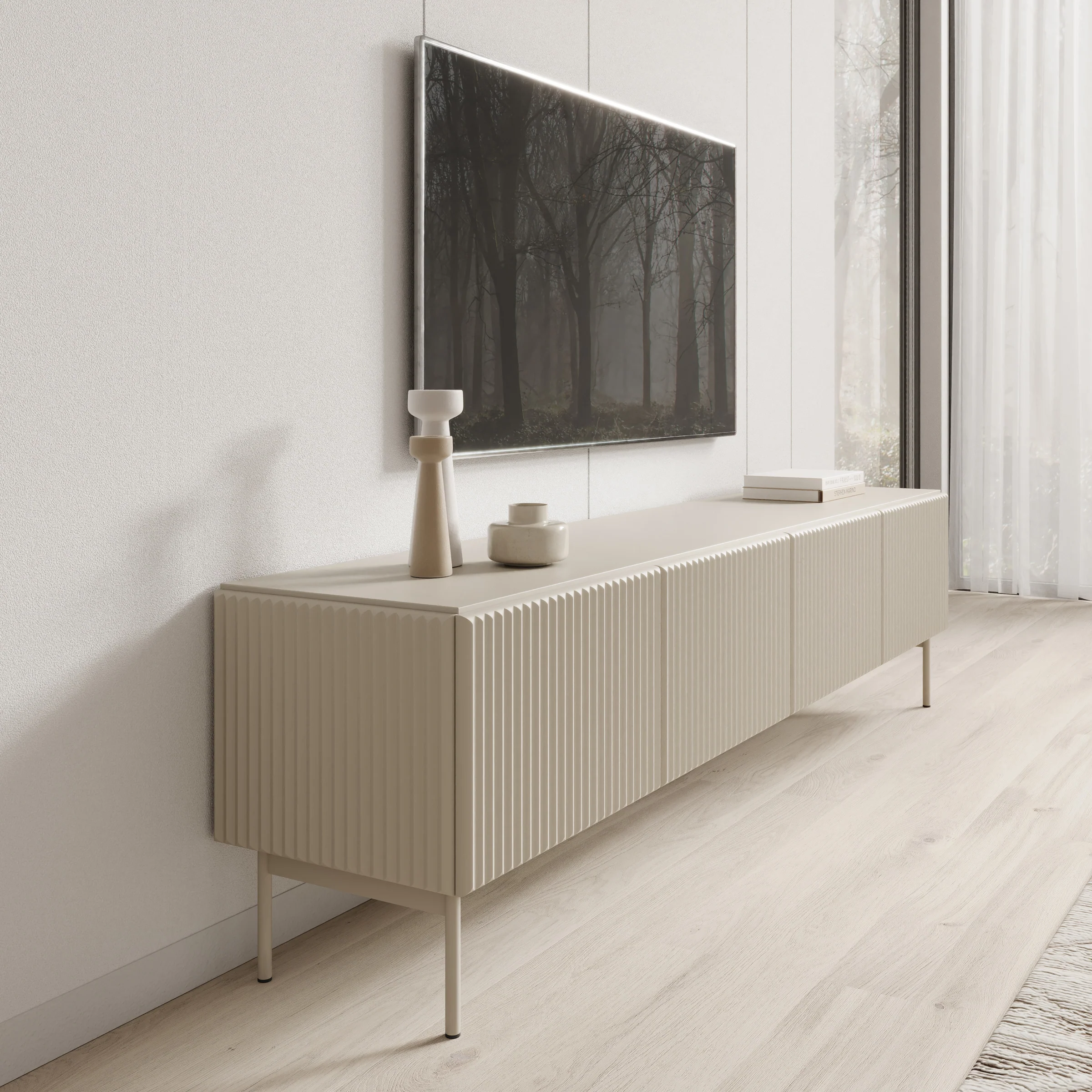 Marajo - TV-Meubel - Beige - 195x40x51 cm - Image 4