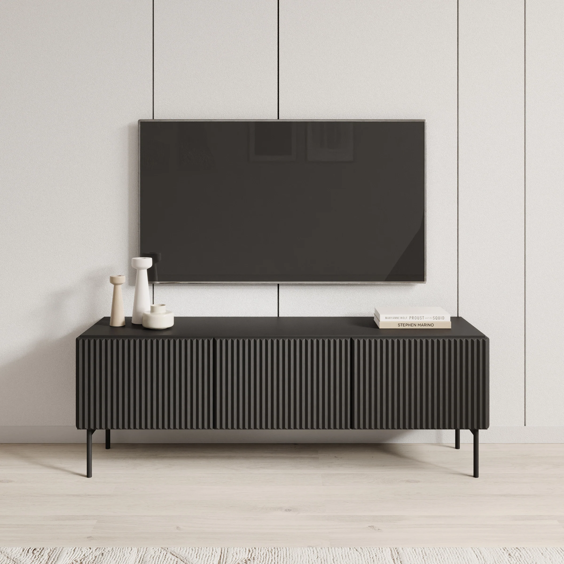 Marajo - TV-Meubel - Zwart - 147x40x51 cm - Image 3