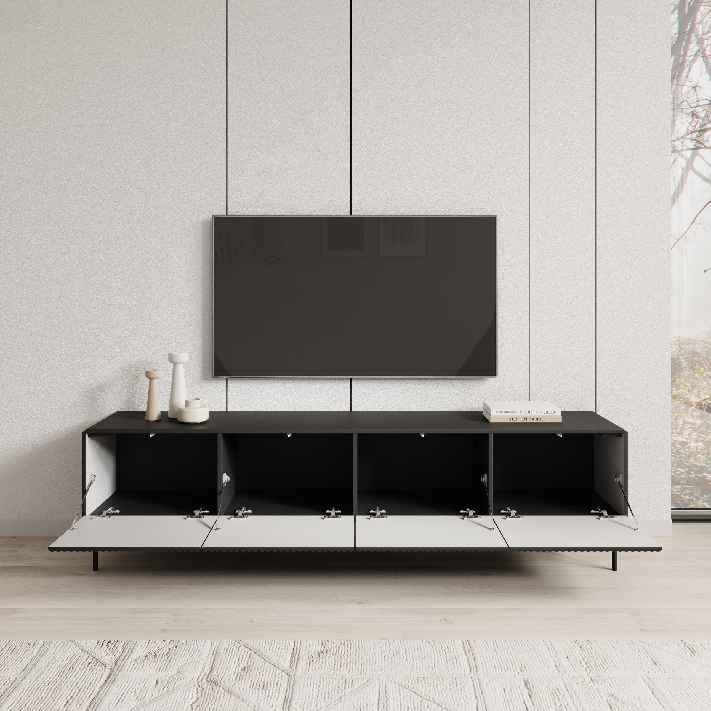 Marajo - TV-Meubel - Zwart - 195x40x51 cm - Image 2